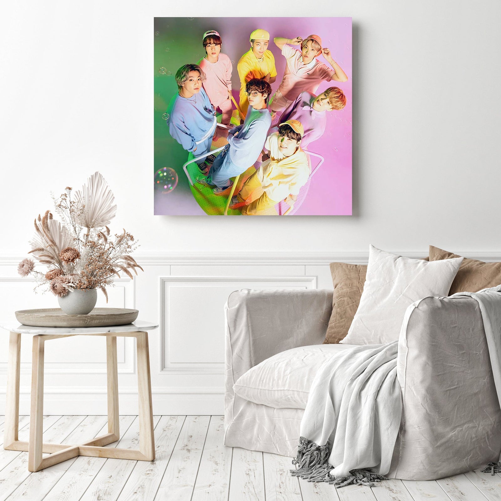 BTS Pop Color | Diamond Painting Displayed as Home Decor