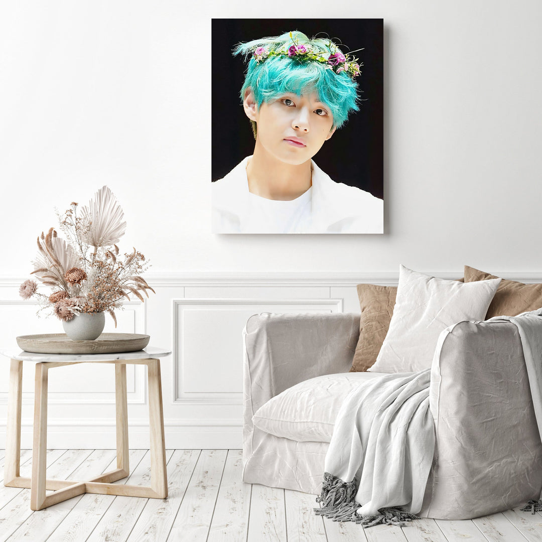 V BTS Green Hair | Diamond Painting