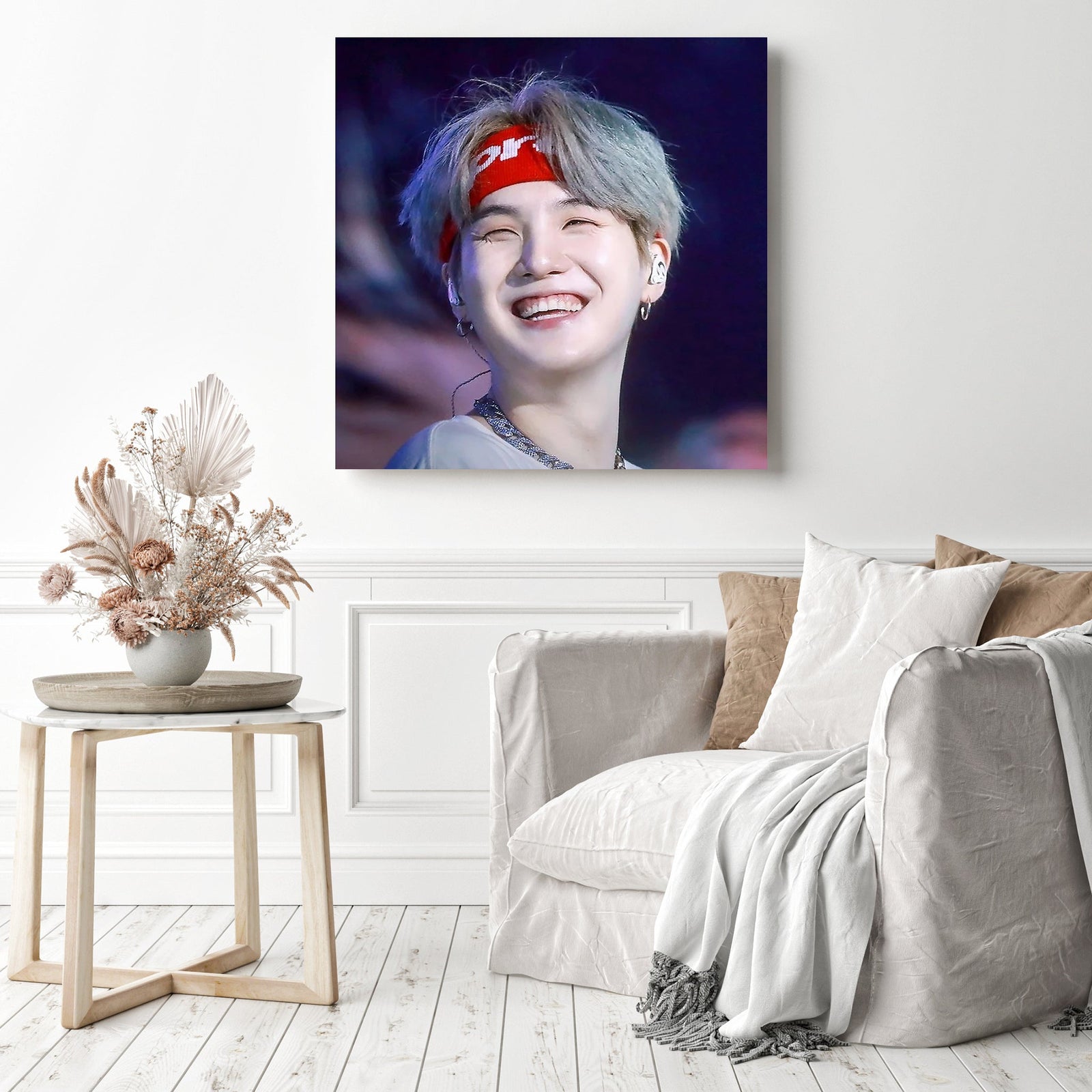 Yoongi | Diamond Painting Displayed as Home Decor