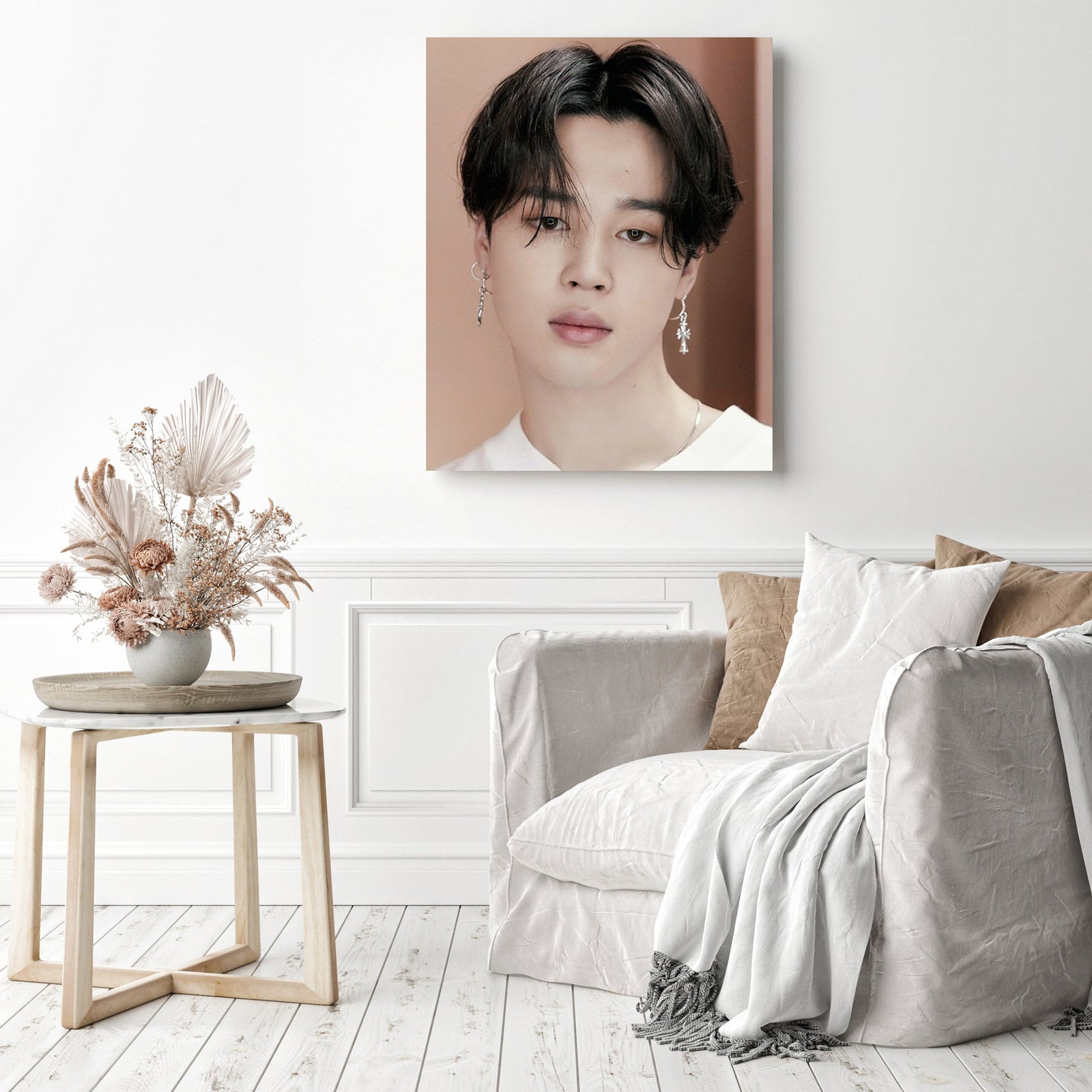 BTS Jimin Close-up | Diamond Painting Displayed as Home Decor