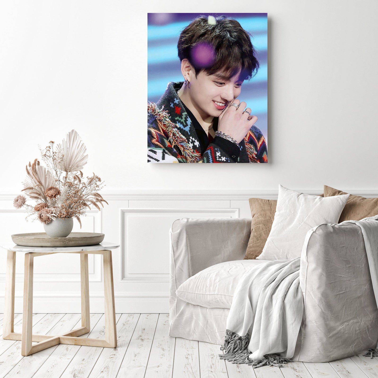 BTS Jungkook Smile | Diamond Painting Displayed as Home Decor