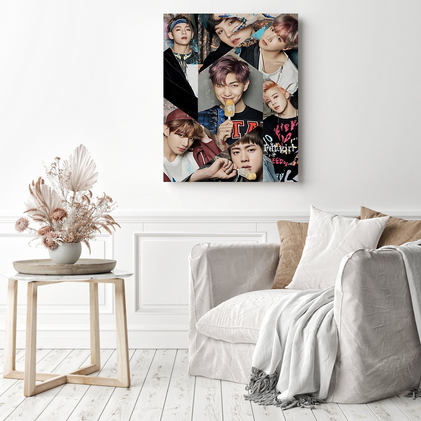 BTS Poster | Diamond Painting Displayed as Home Decor