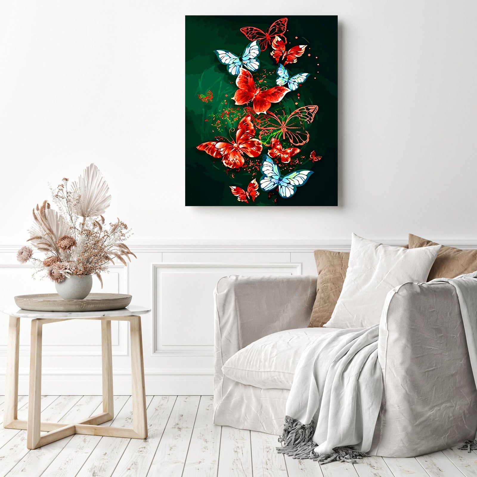 Ethereal Butterflies | Diamond Painting Displayed as Home Decor