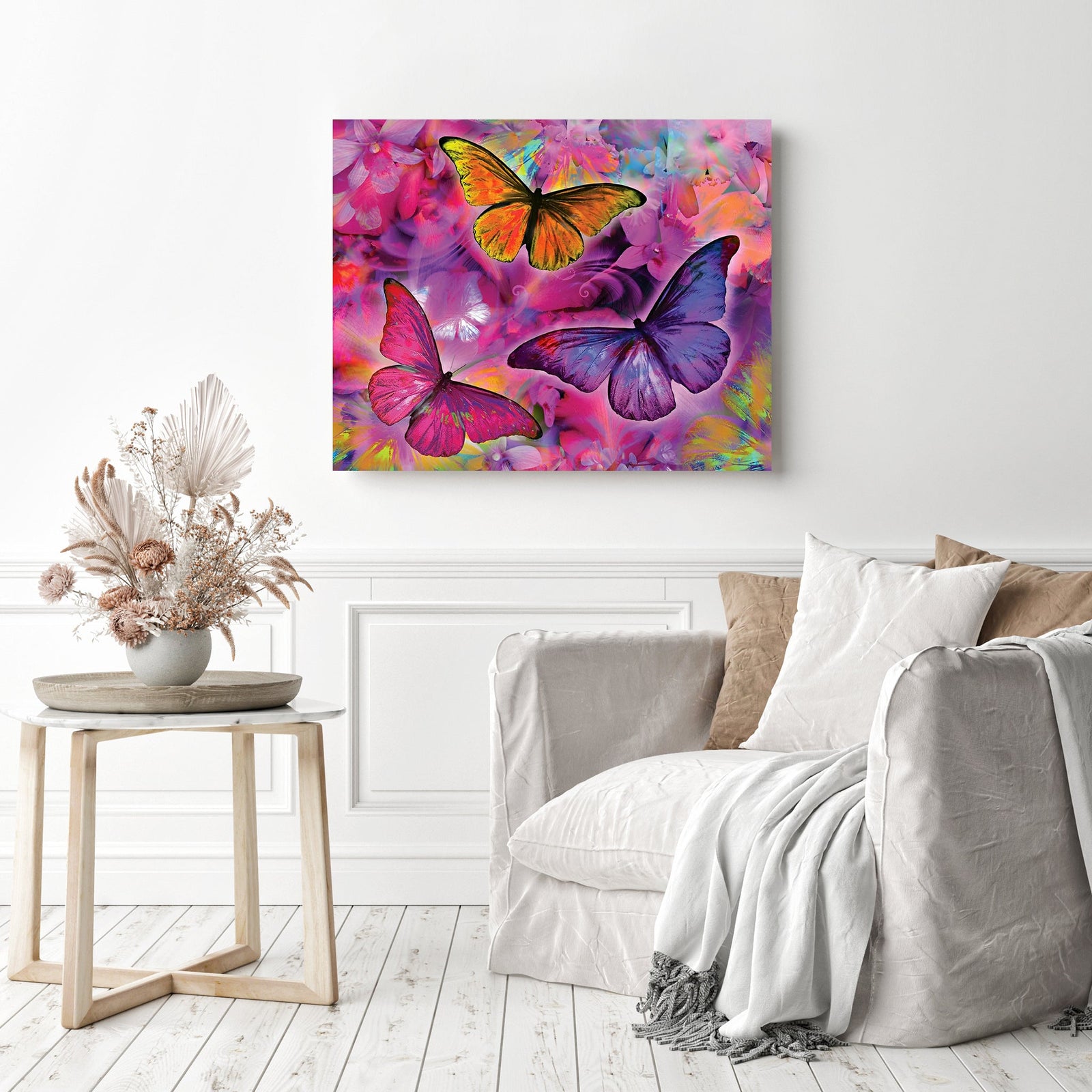 Dancing Butterflies | Diamond Painting Displayed as Home Decor