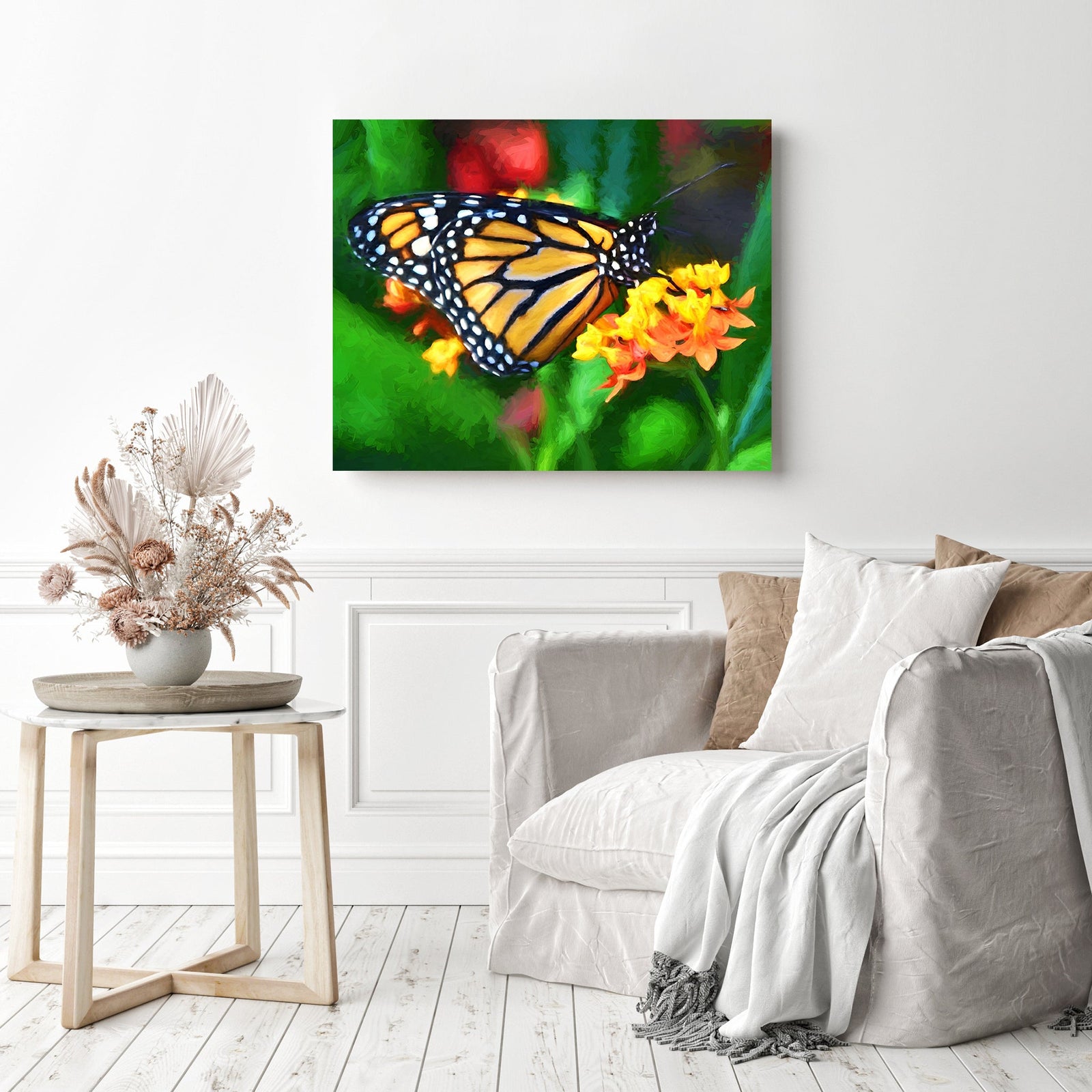 Monarch Butterfly Beauty | Diamond Painting Displayed as Home Decor