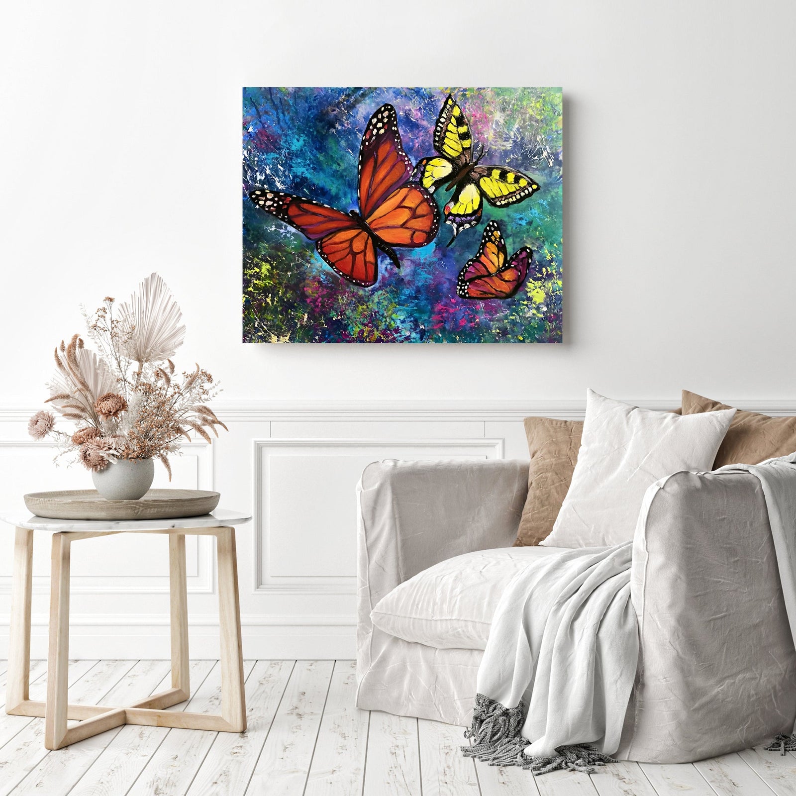 Spring Butterflies | Diamond Painting Displayed as Home Decor