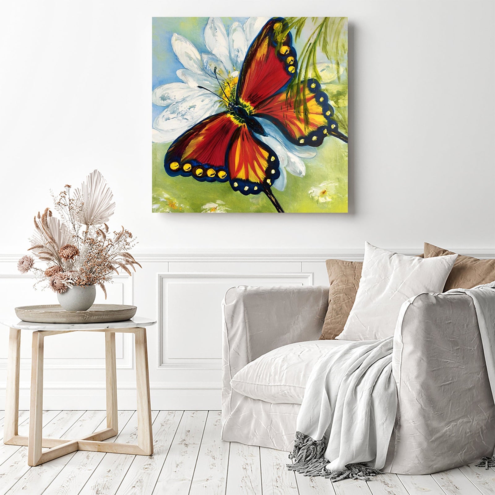 Vintage Butterfly | Diamond Painting Displayed as Home Decor