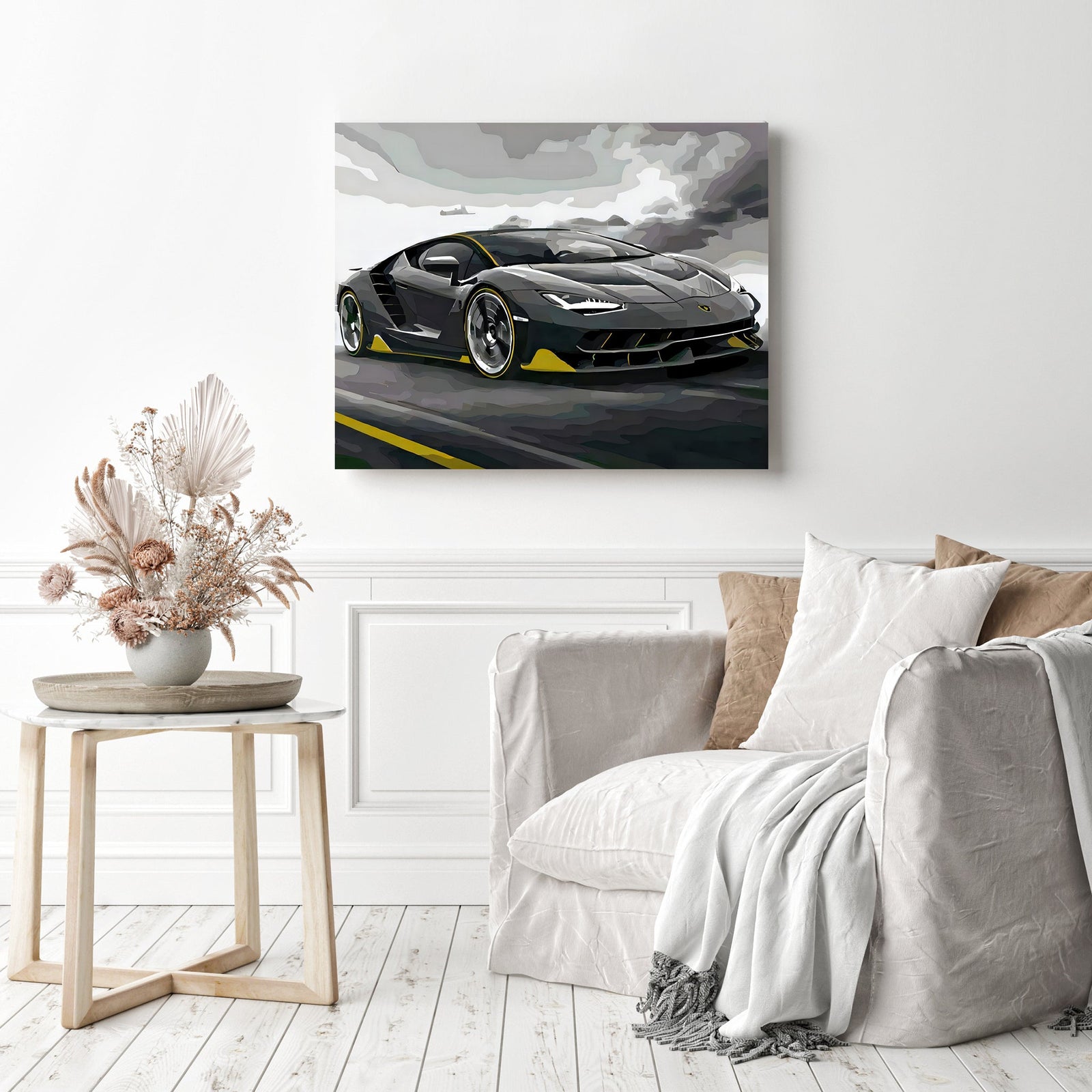 Lamborghini Centenario | Diamond Painting Displayed as Home Decor