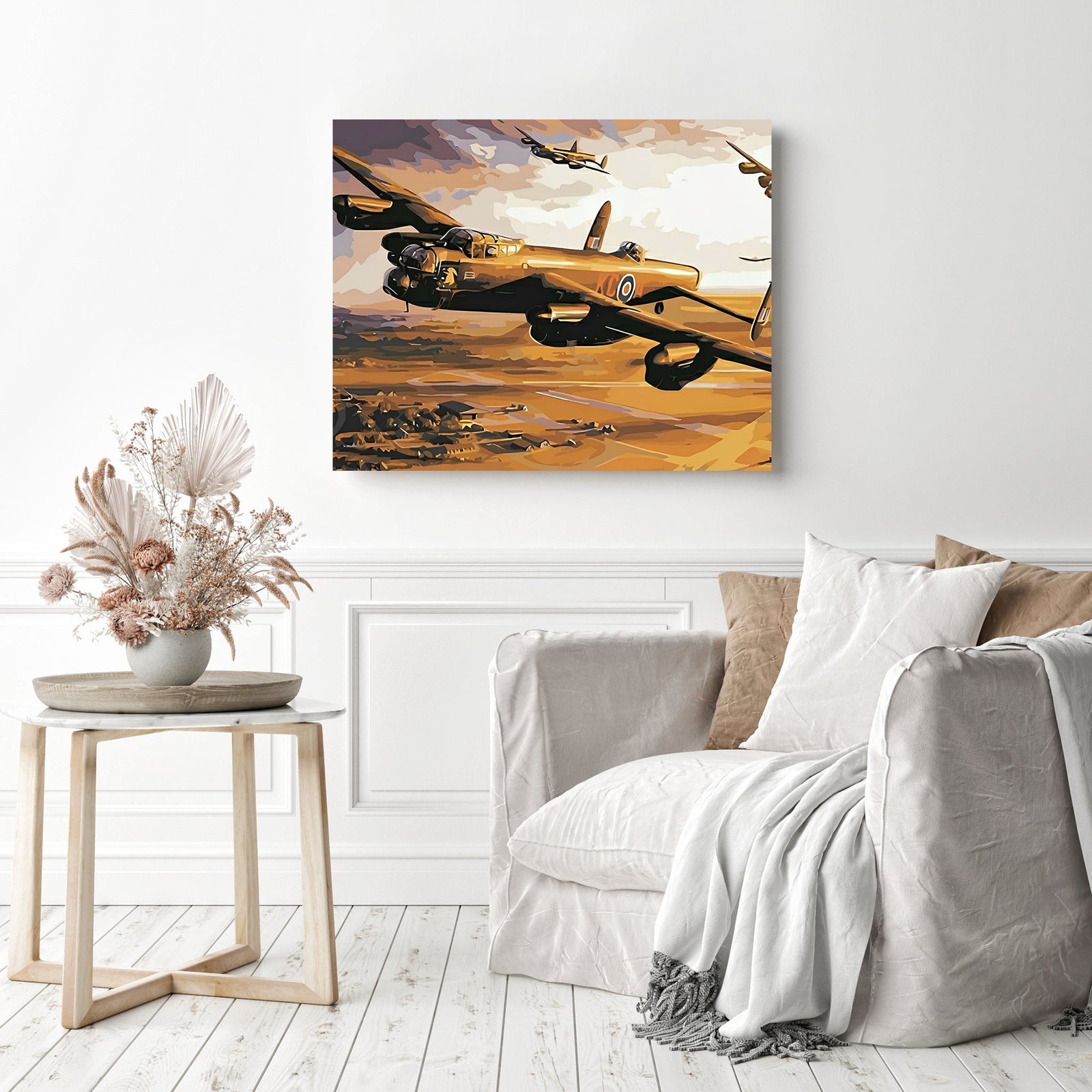 Avro Lancaster Bomber | Diamond Painting Displayed as Home Decor