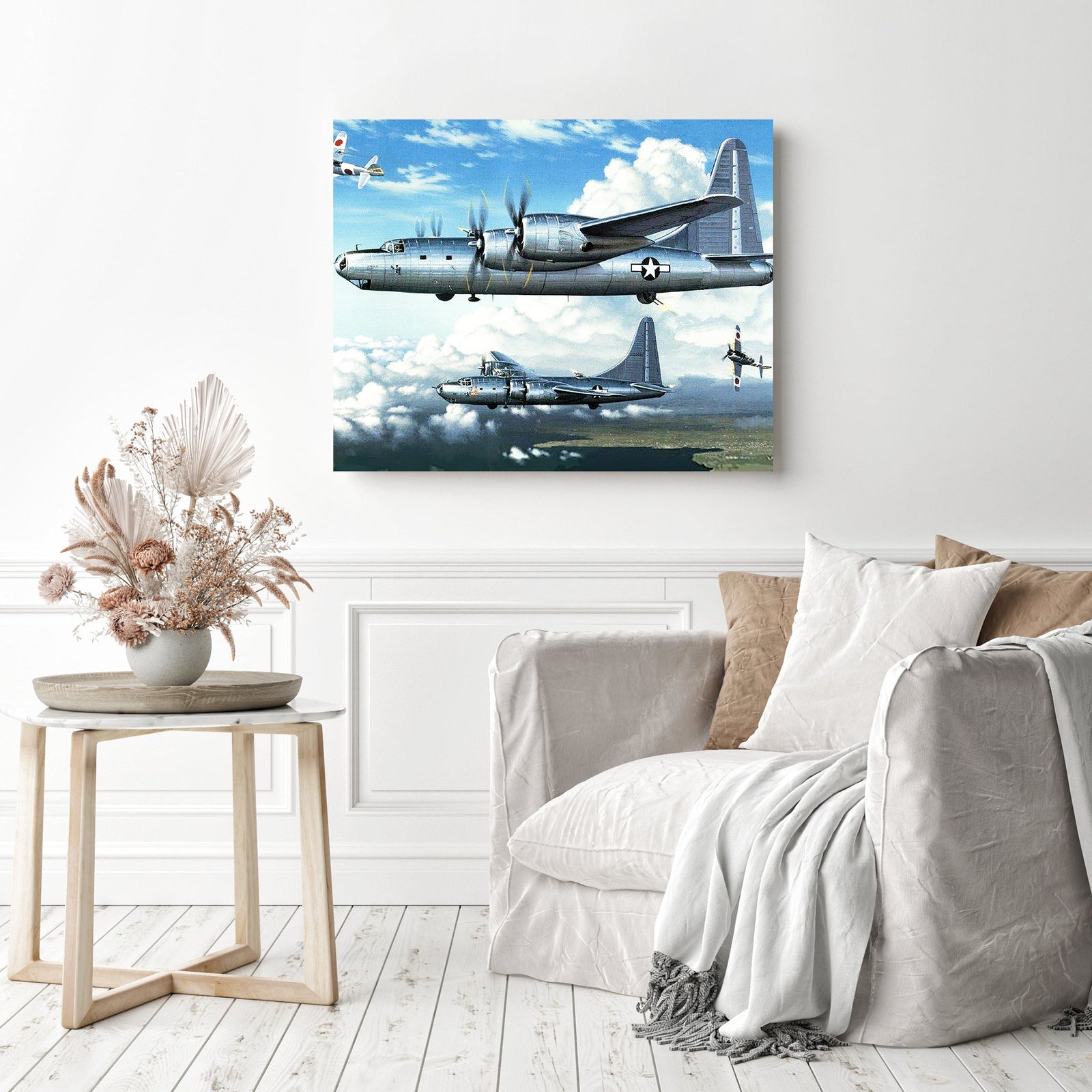 World War Ii Airplane | Diamond Painting Displayed as Home Decor