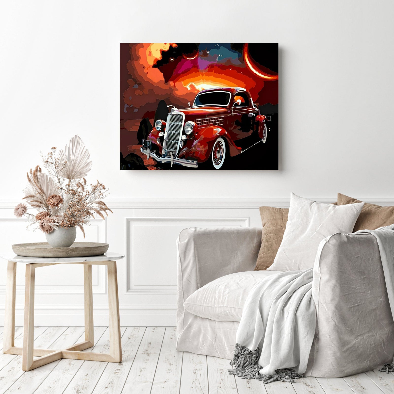 Magical Antique Car | Diamond Painting Displayed as Home Decor