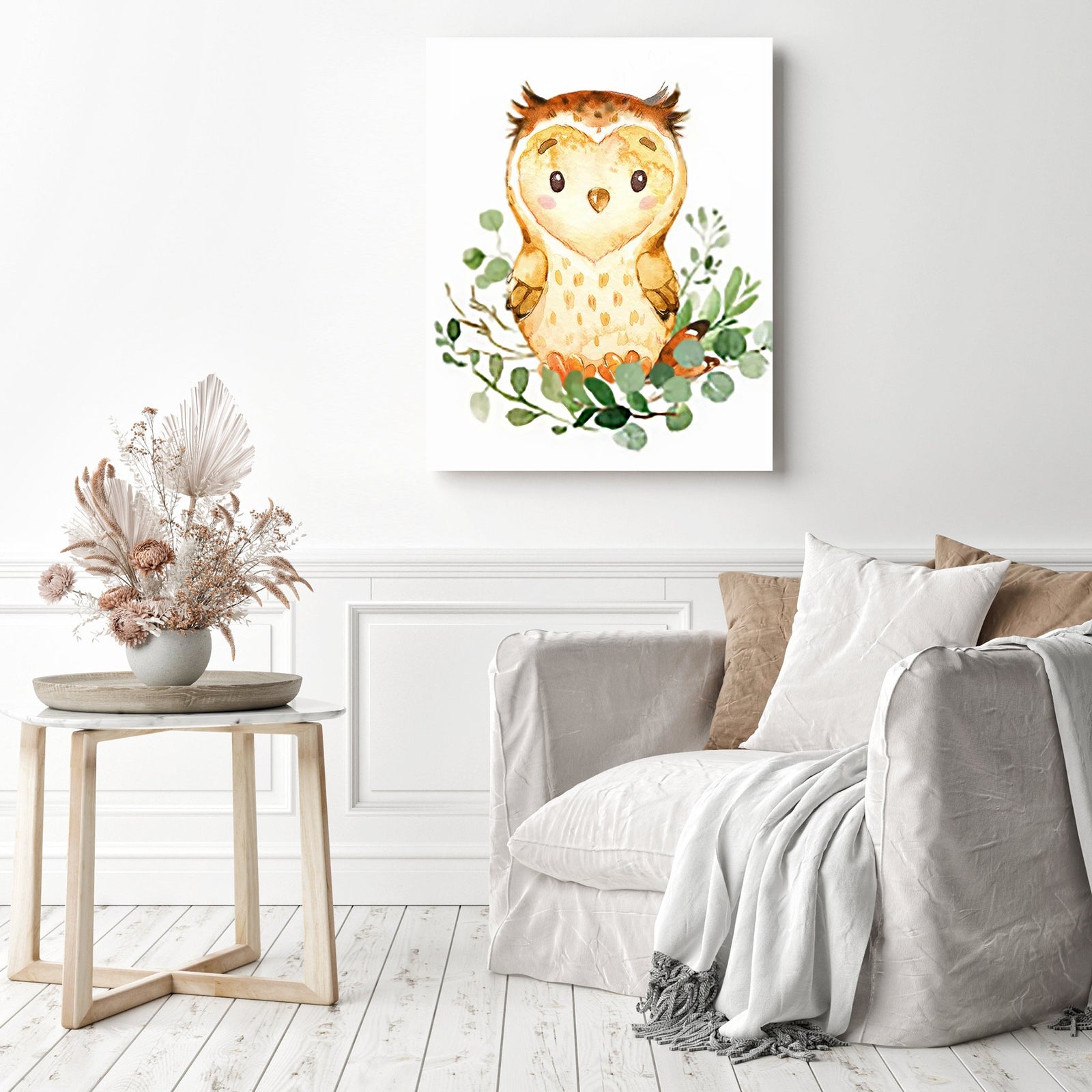 Cute Cartoon Owl | Diamond Painting Displayed as Home Decor