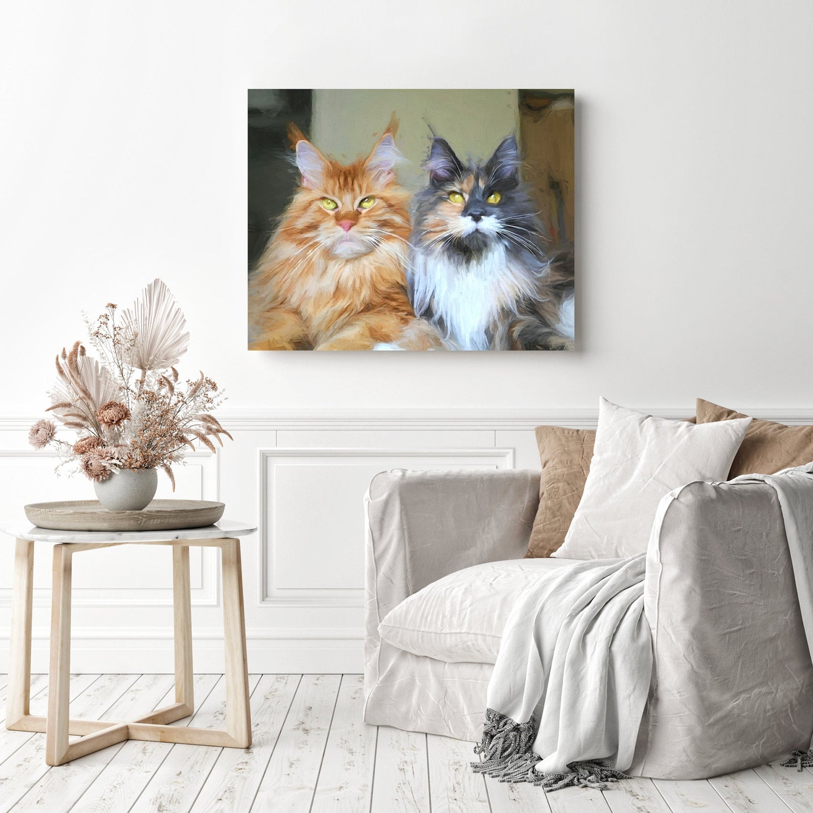 Maine Coon Kitty | Diamond Painting Displayed as Home Decor