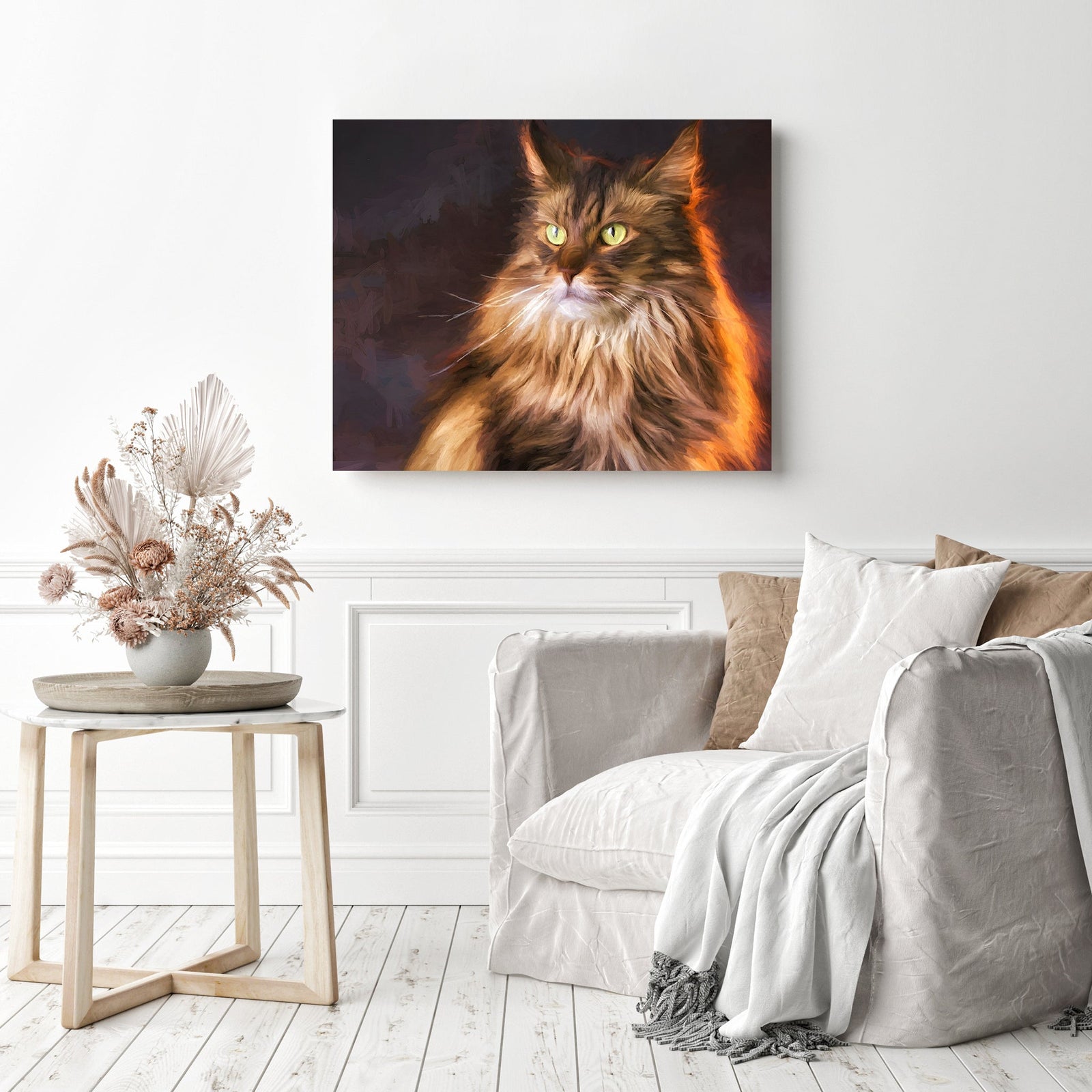 Maine Coon | Diamond Painting Displayed as Home Decor