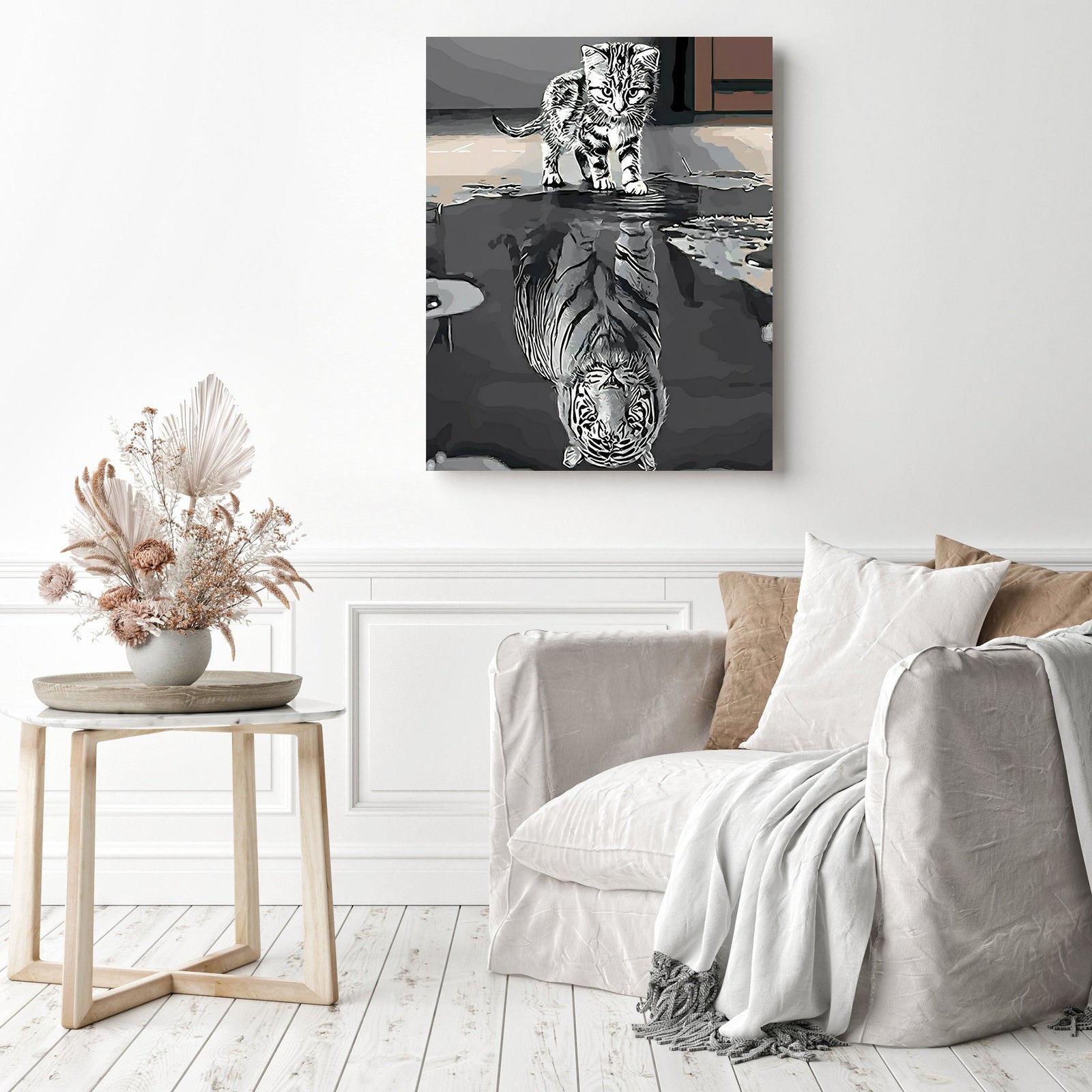 Kitty Ambitions | Diamond Painting Displayed as Home Decor