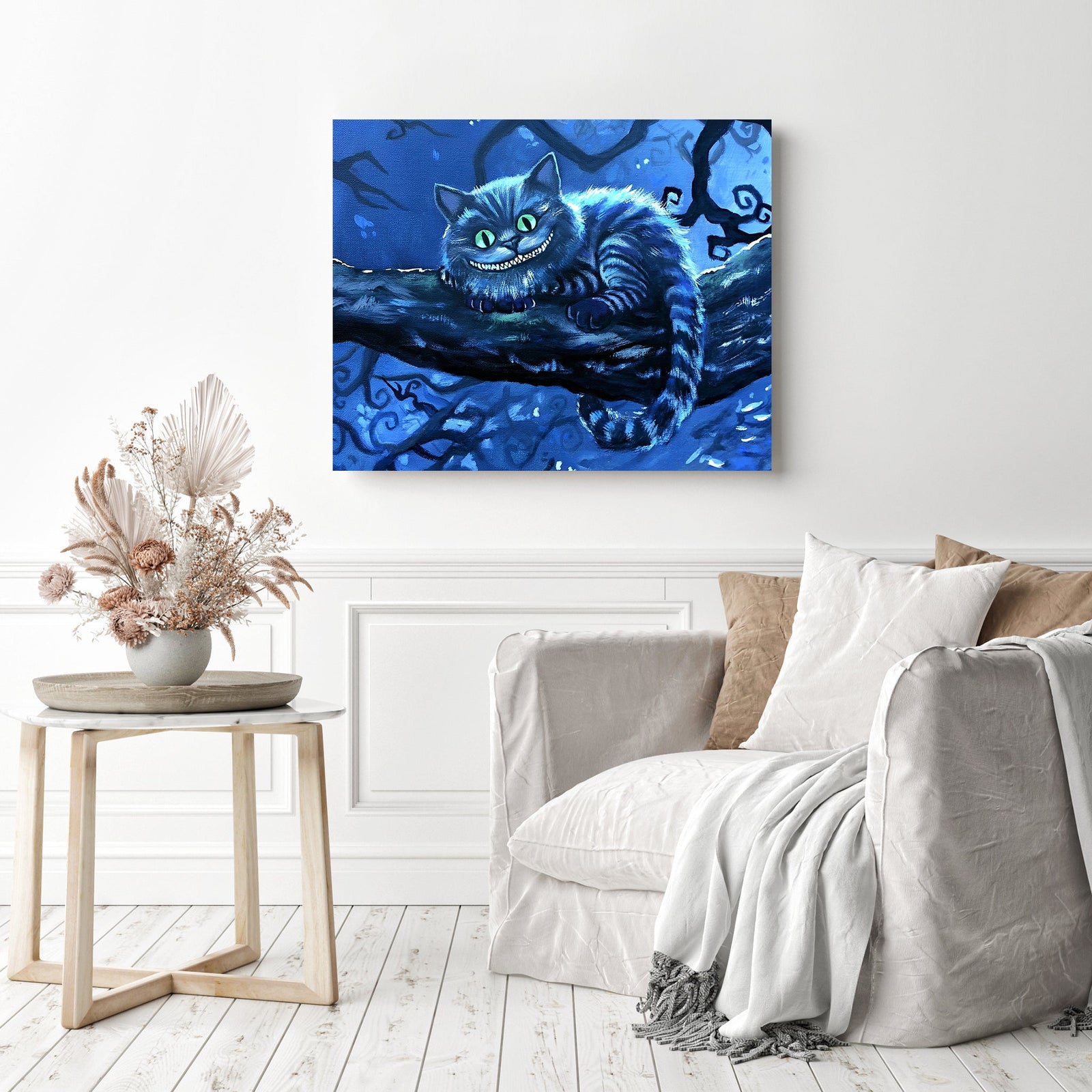 Cheshire Cat | Diamond Painting Displayed as Home Decor