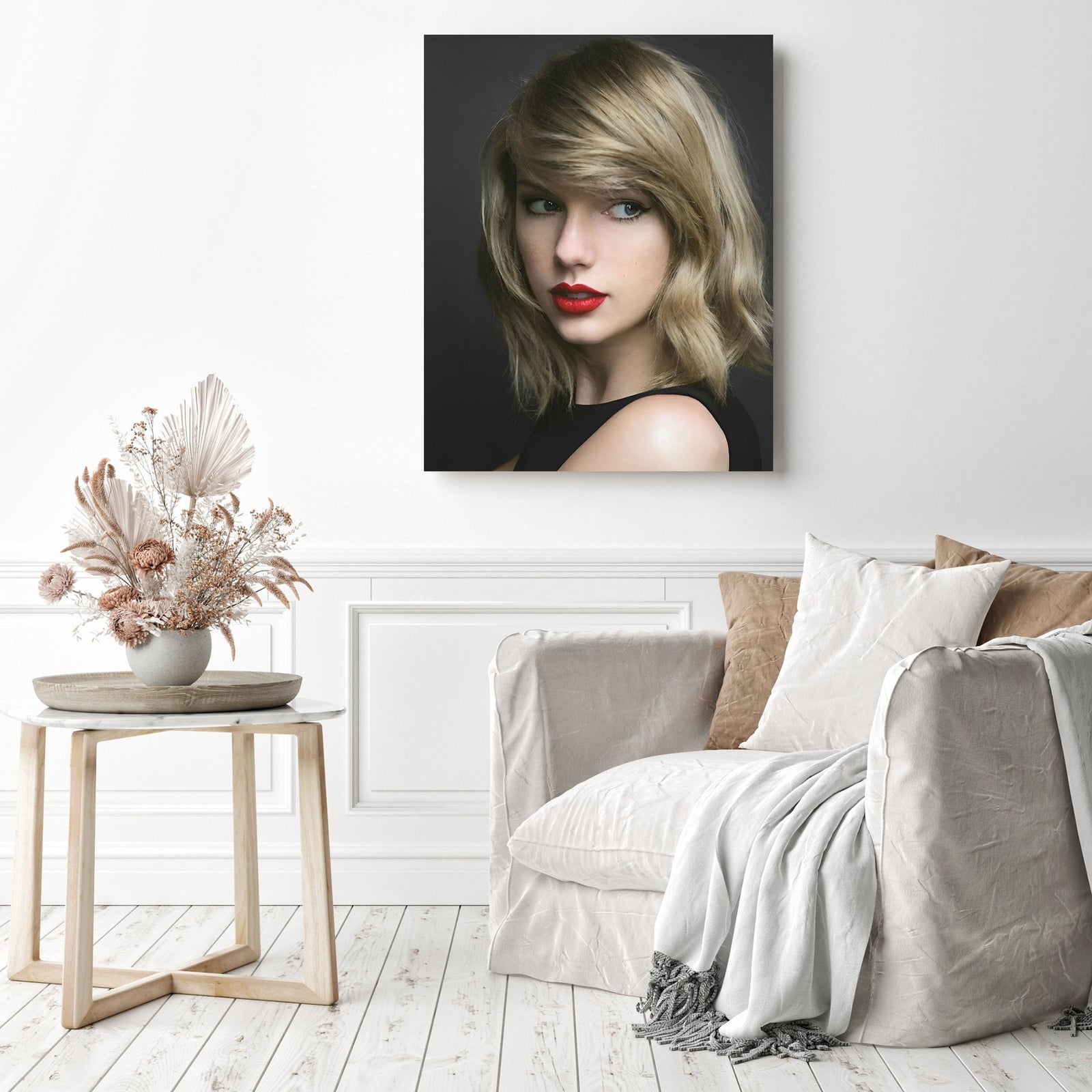 Taylor Swift Portrait | Diamond Painting Displayed as Home Decor