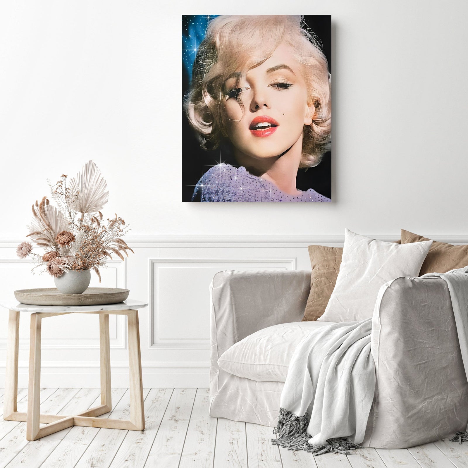 Marilyn Monroe Beauty | Diamond Painting Displayed as Home Decor