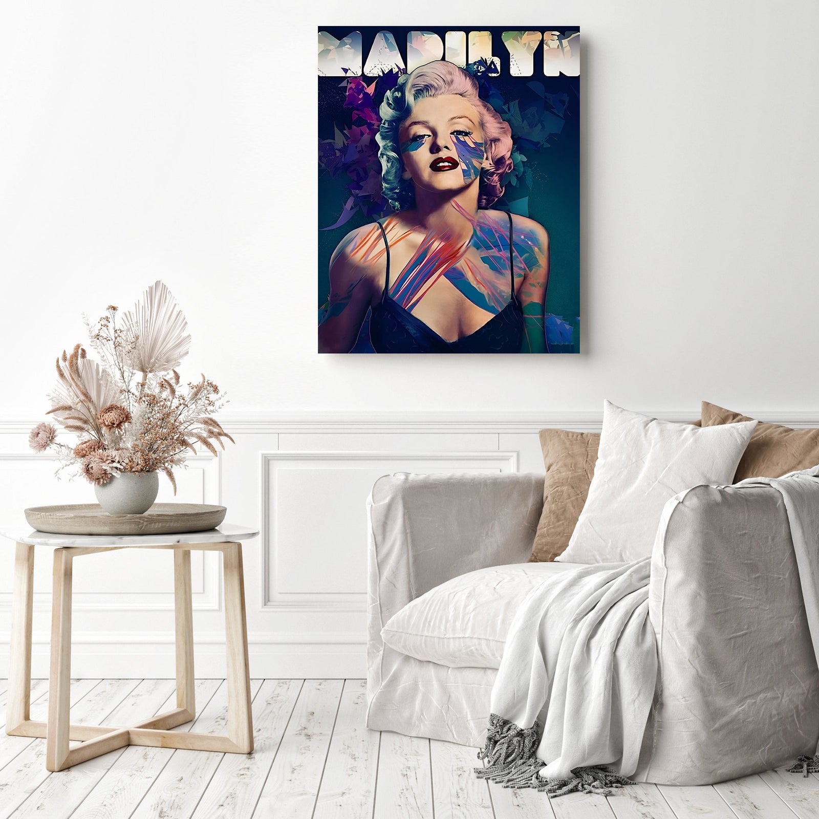 Marilyn Monroe Pop Art | Diamond Painting Displayed as Home Decor