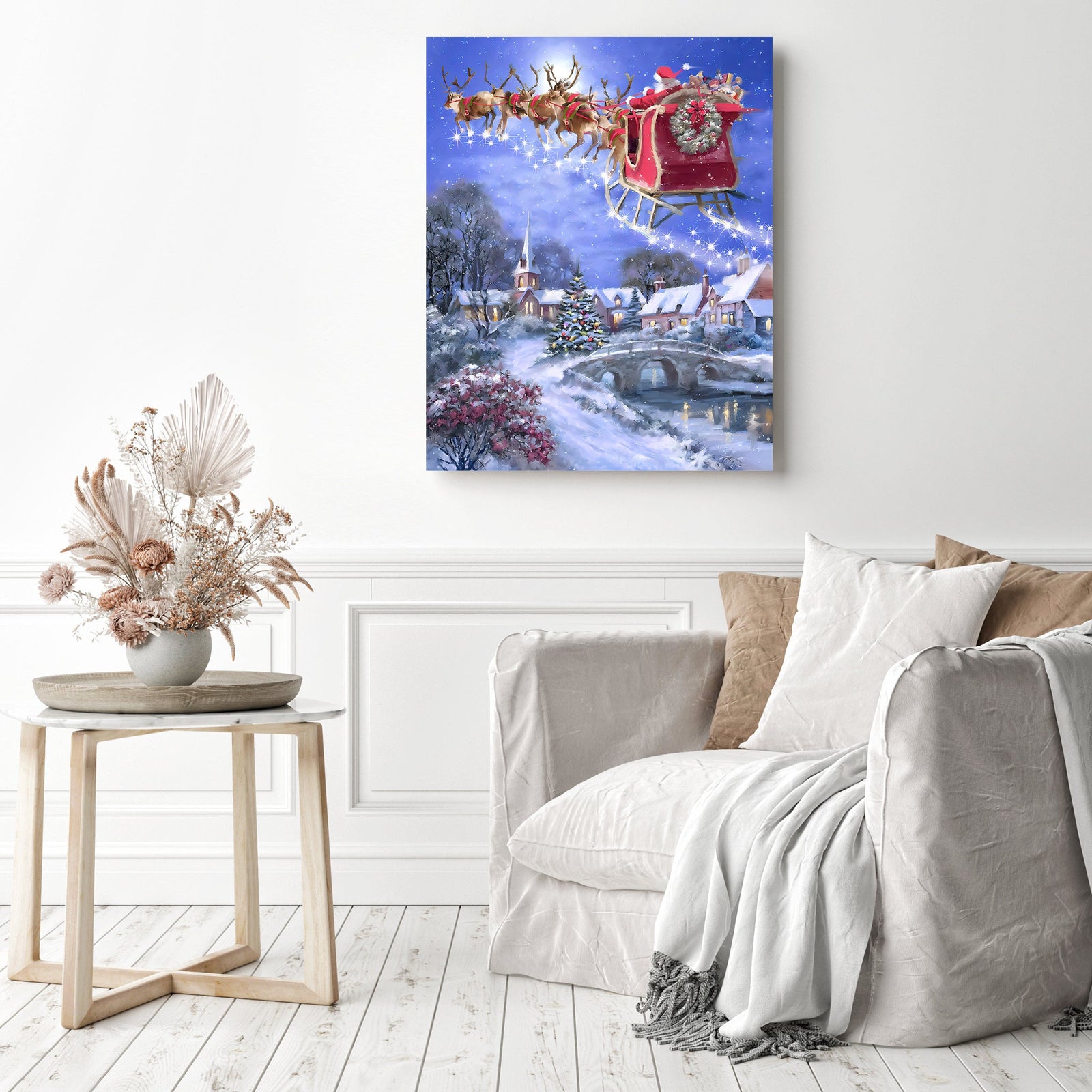 Christmas Night | Diamond Painting Displayed as Home Decor