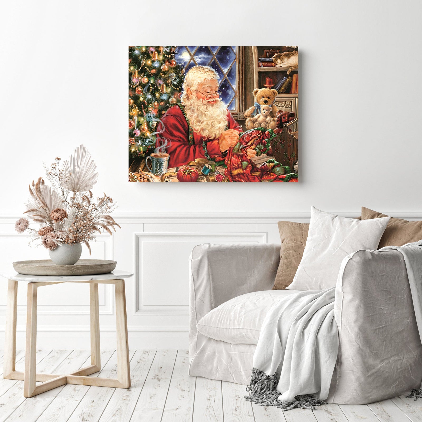 Santa Workshop | Diamond Painting Displayed as Home Decor