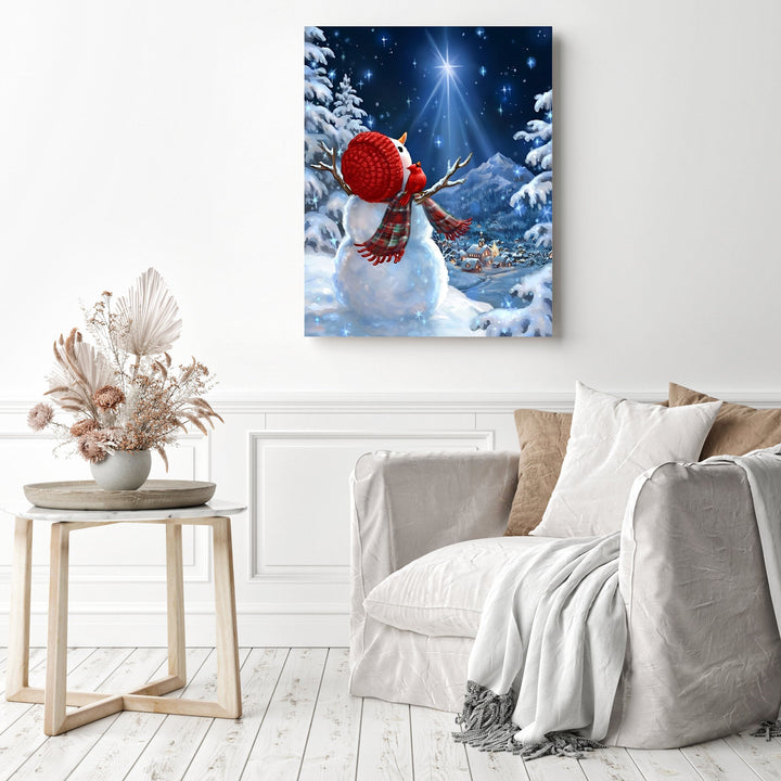 Christmas Snowman Under Stars | Diamond Painting