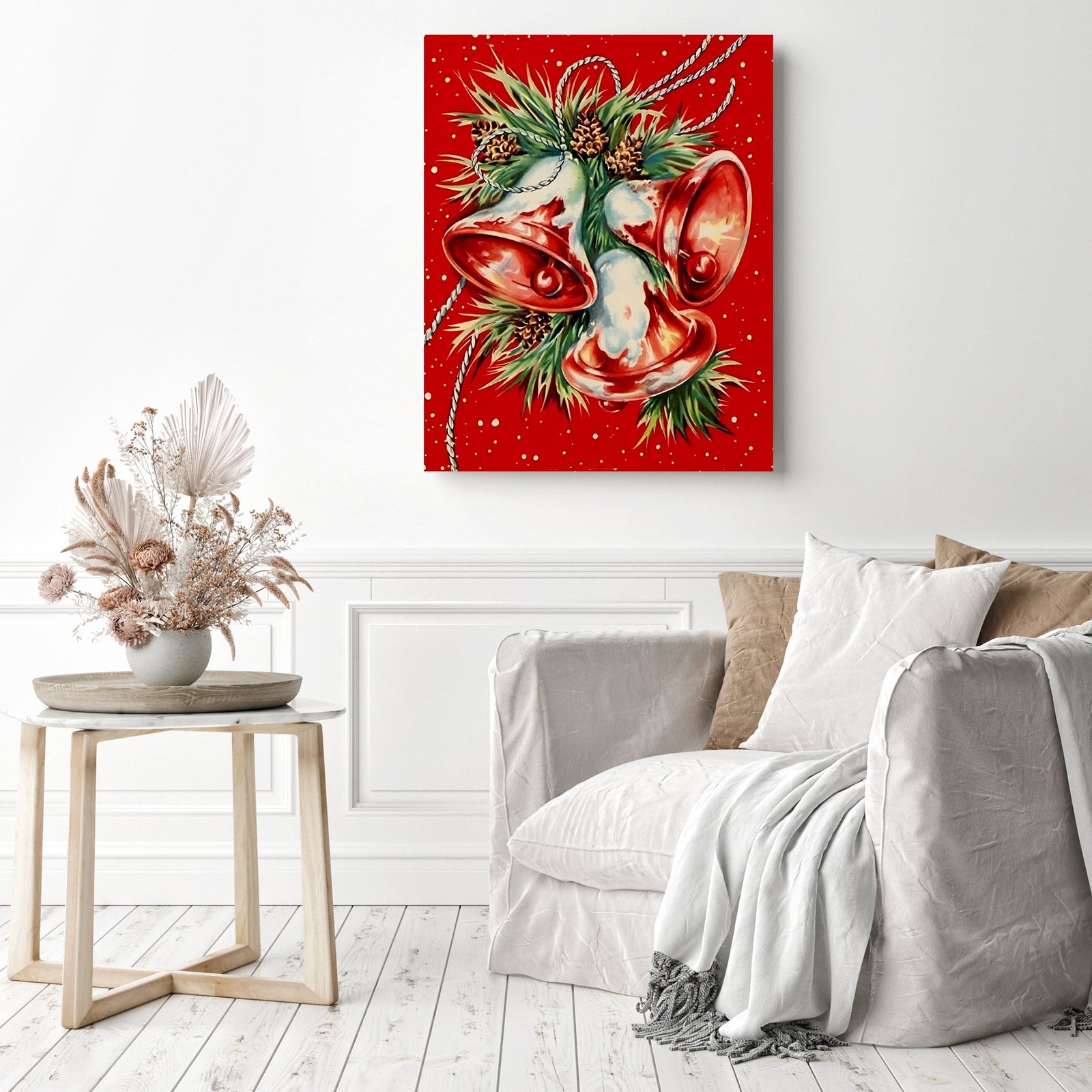 Merry Christmas Bells | Diamond Painting Displayed as Home Decor