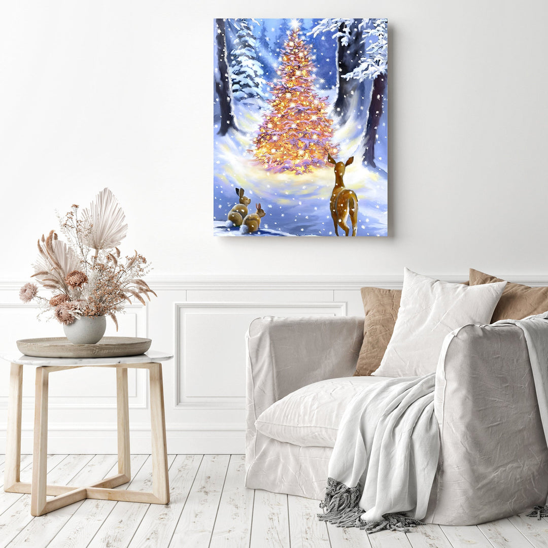 Christmas Tree with Forest Animals | Diamond Painting