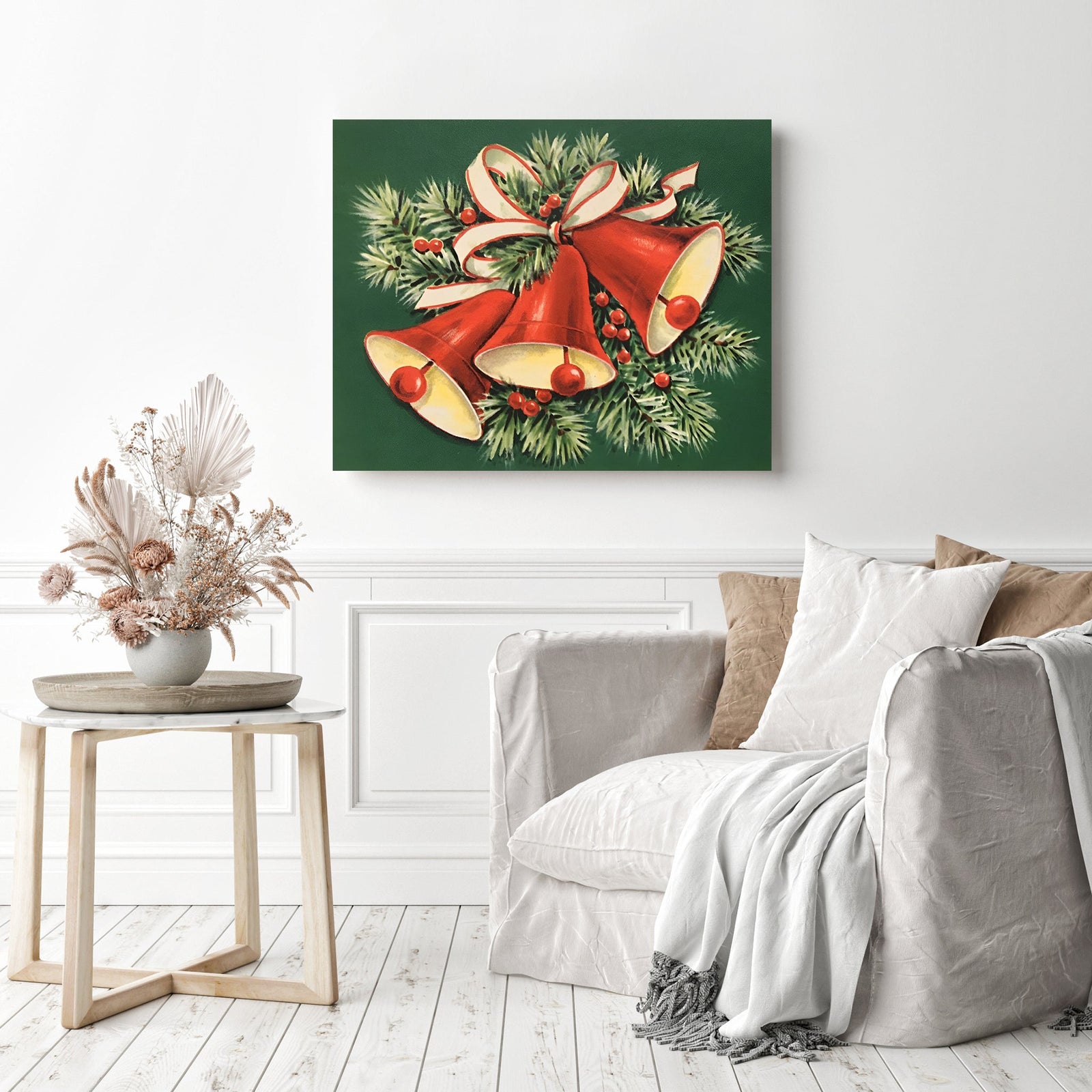 Christmas Bells of Joy | Diamond Painting Displayed as Home Decor