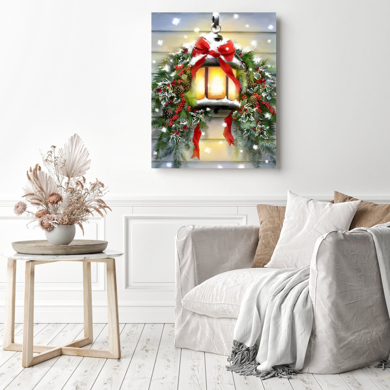 Christmas Light | Diamond Painting Displayed as Home Decor