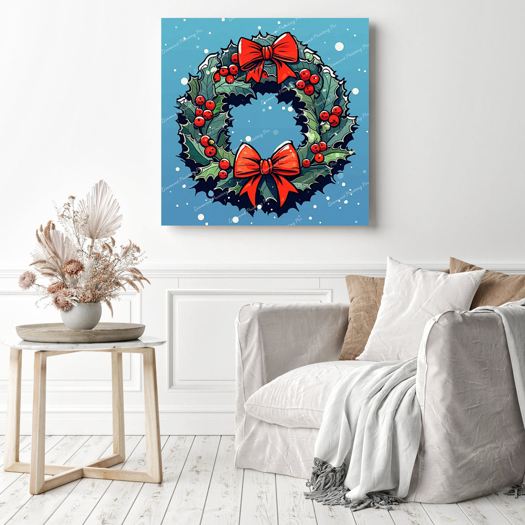 Cartoon Wreath with Ribbons | Diamond Painting