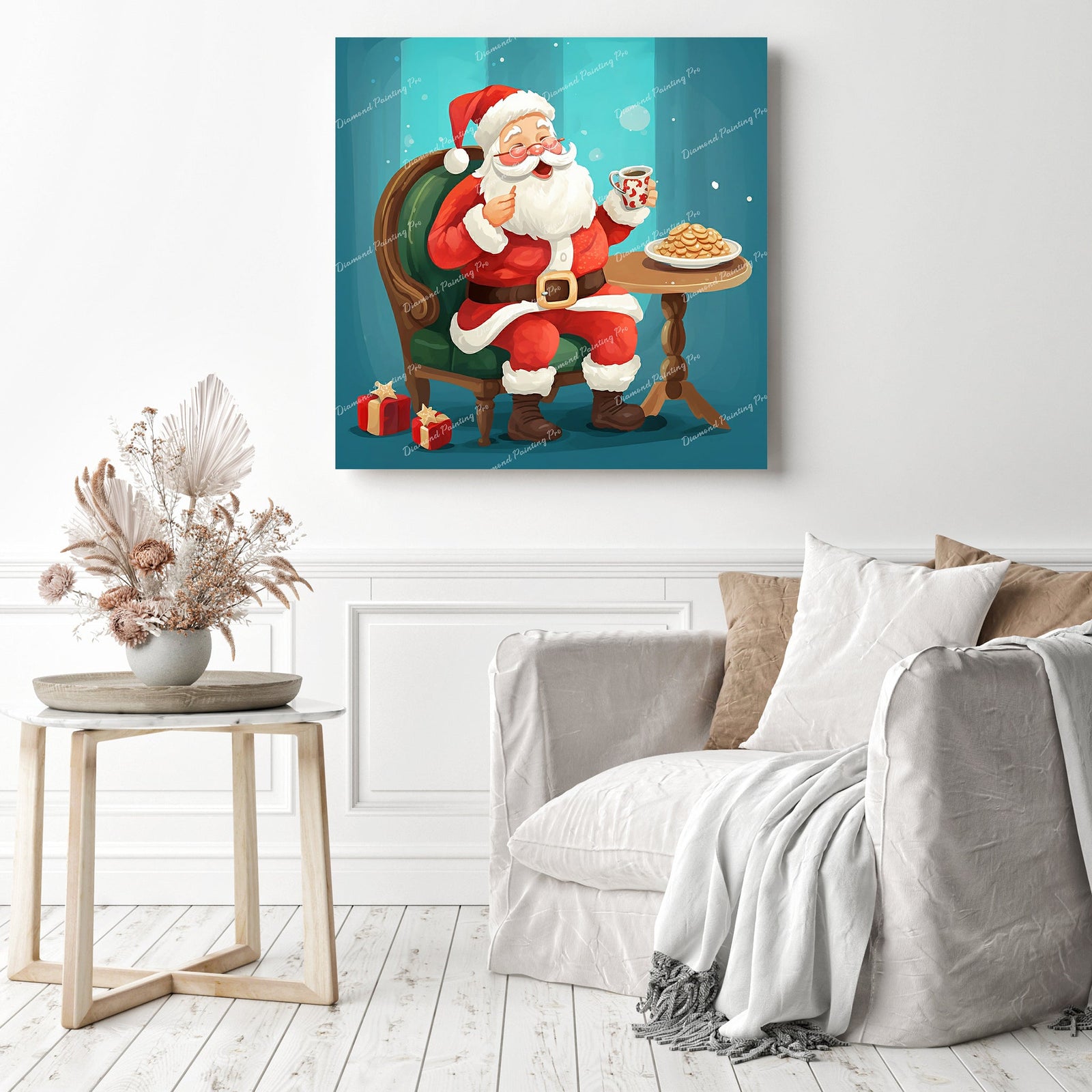 Santa's Snack | Diamond Painting Displayed as Home Decor