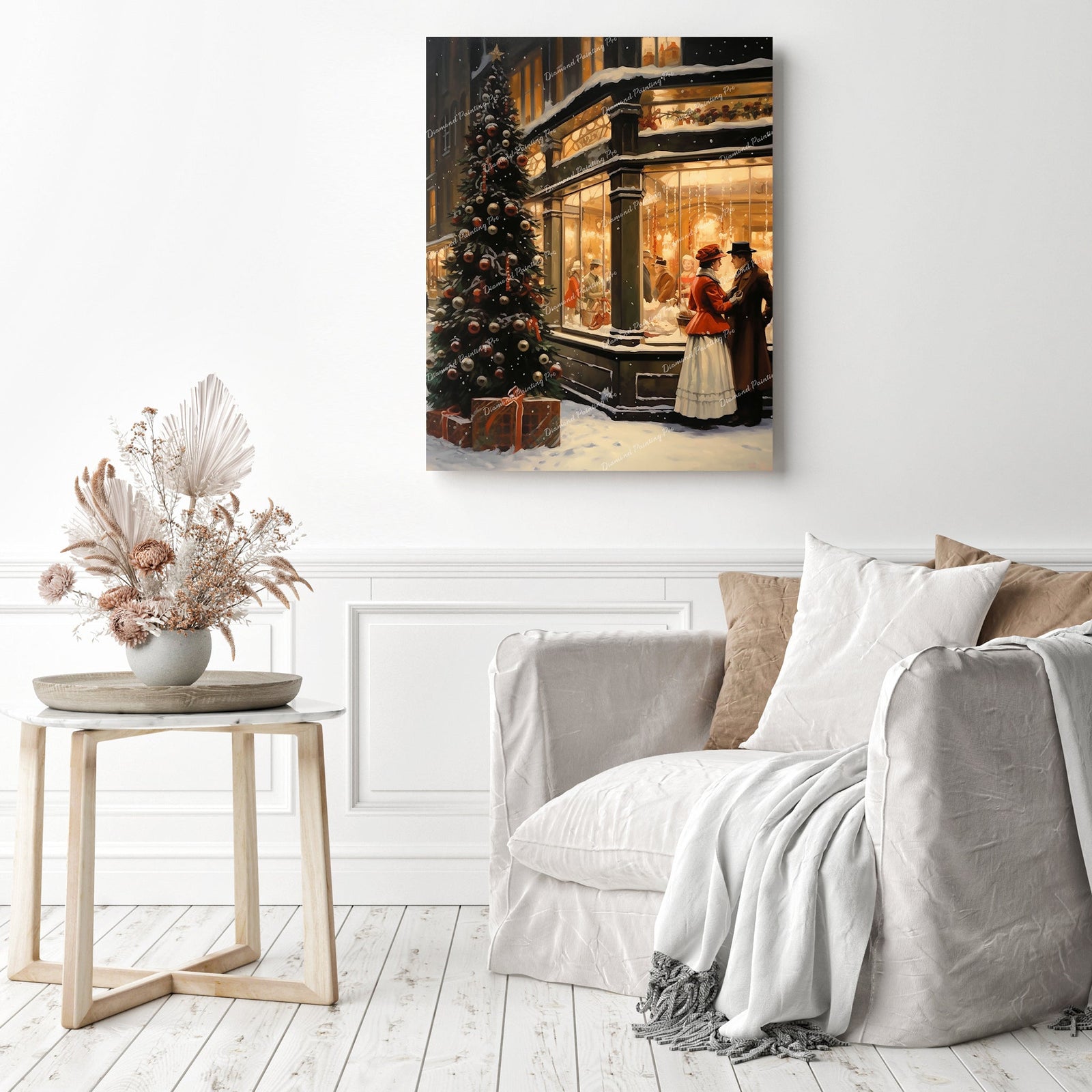 Christmas Romance | Diamond Painting Displayed as Home Decor