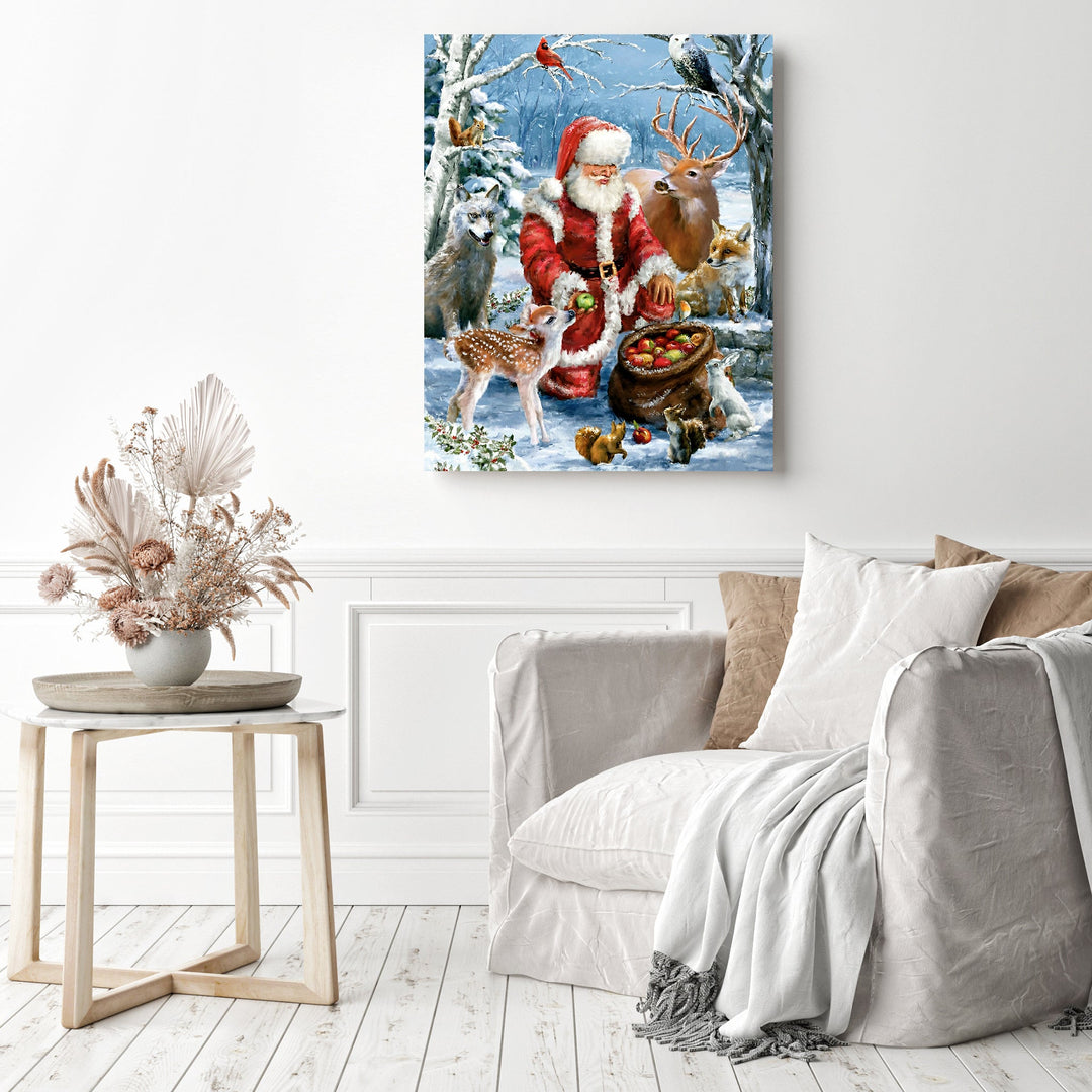 Santa with Forest Friends | Diamond Painting