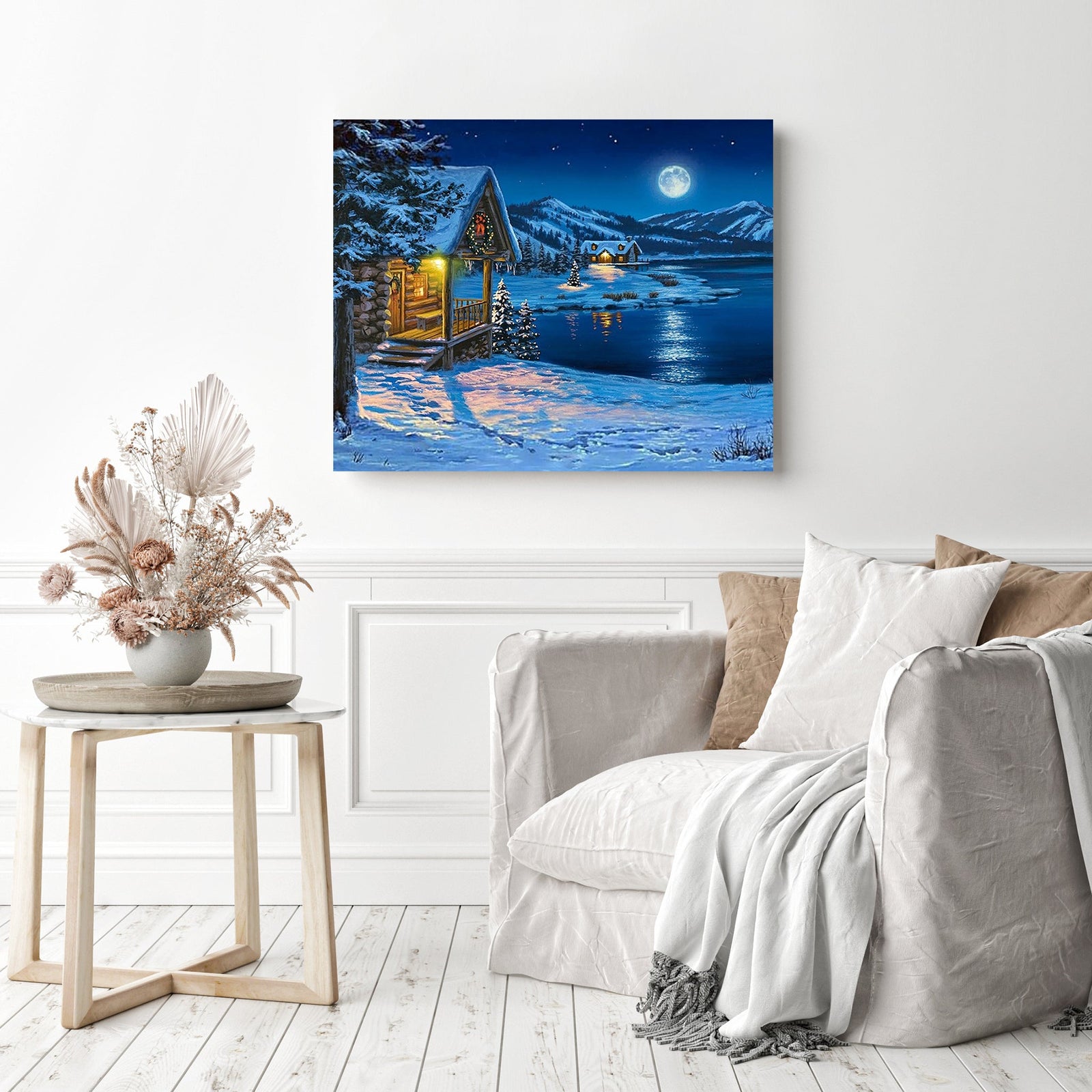 Pretty Christmas Night | Diamond Painting Displayed as Home Decor