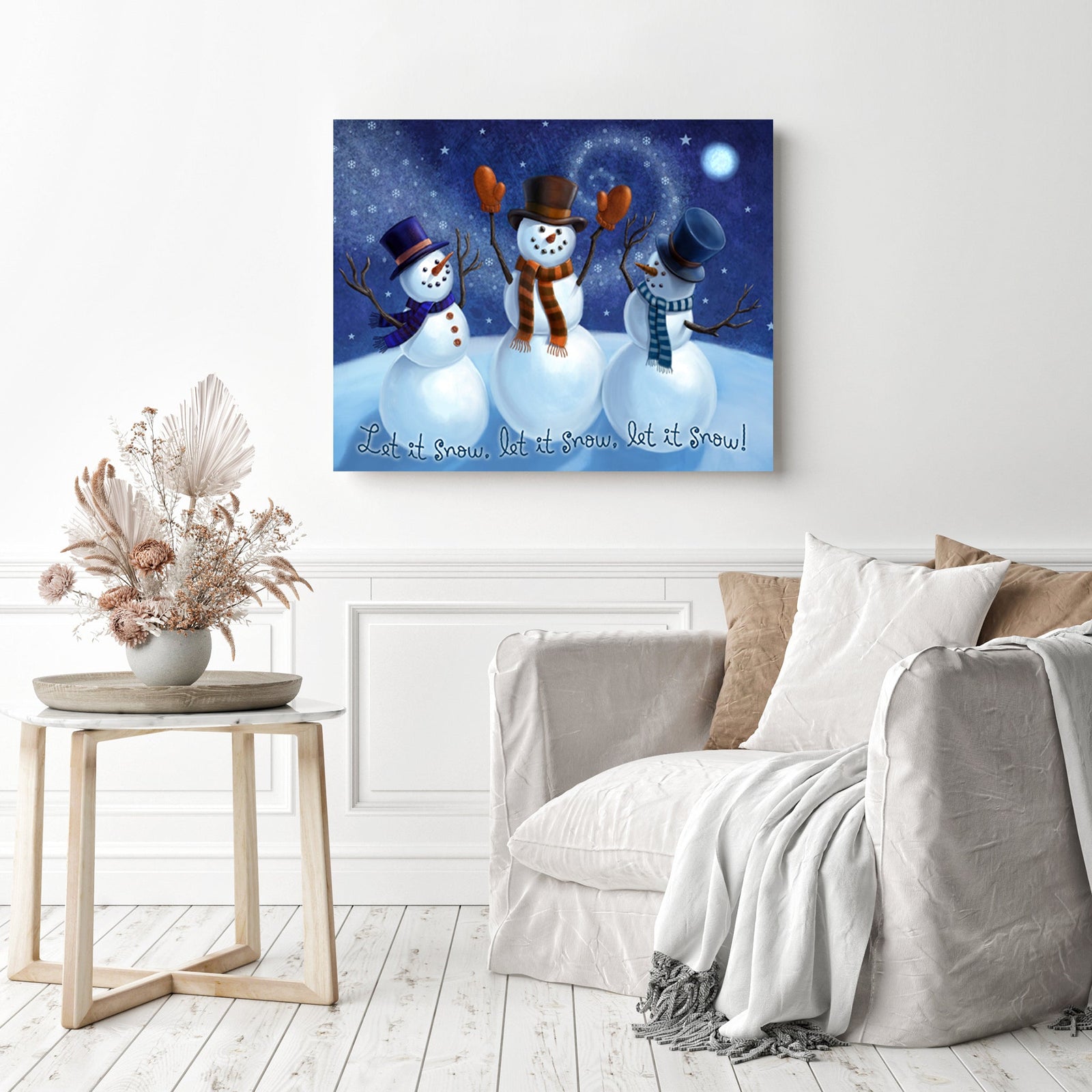 Let It Snow Cheer | Diamond Painting Displayed as Home Decor