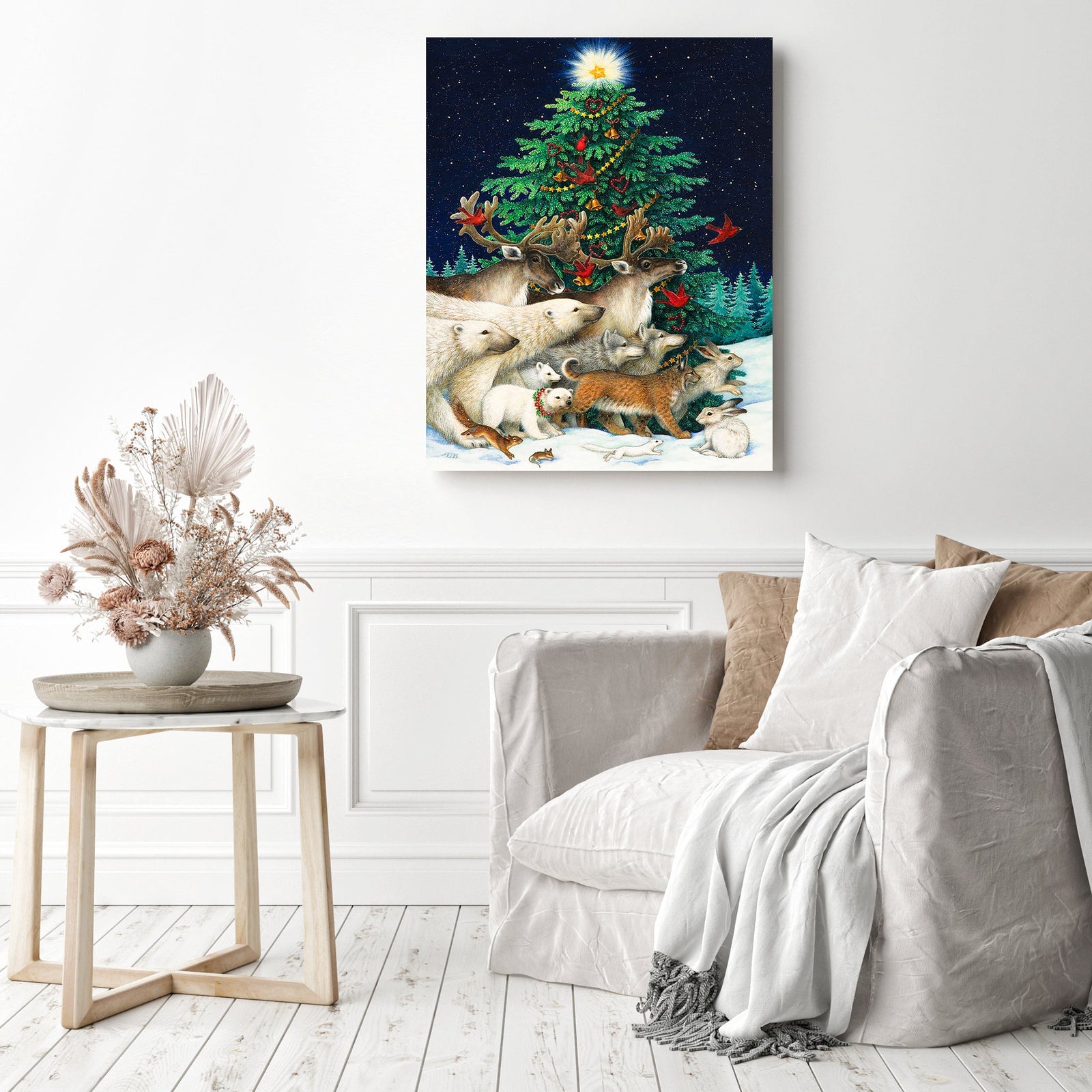 Christmas Animals | Diamond Painting Displayed as Home Decor