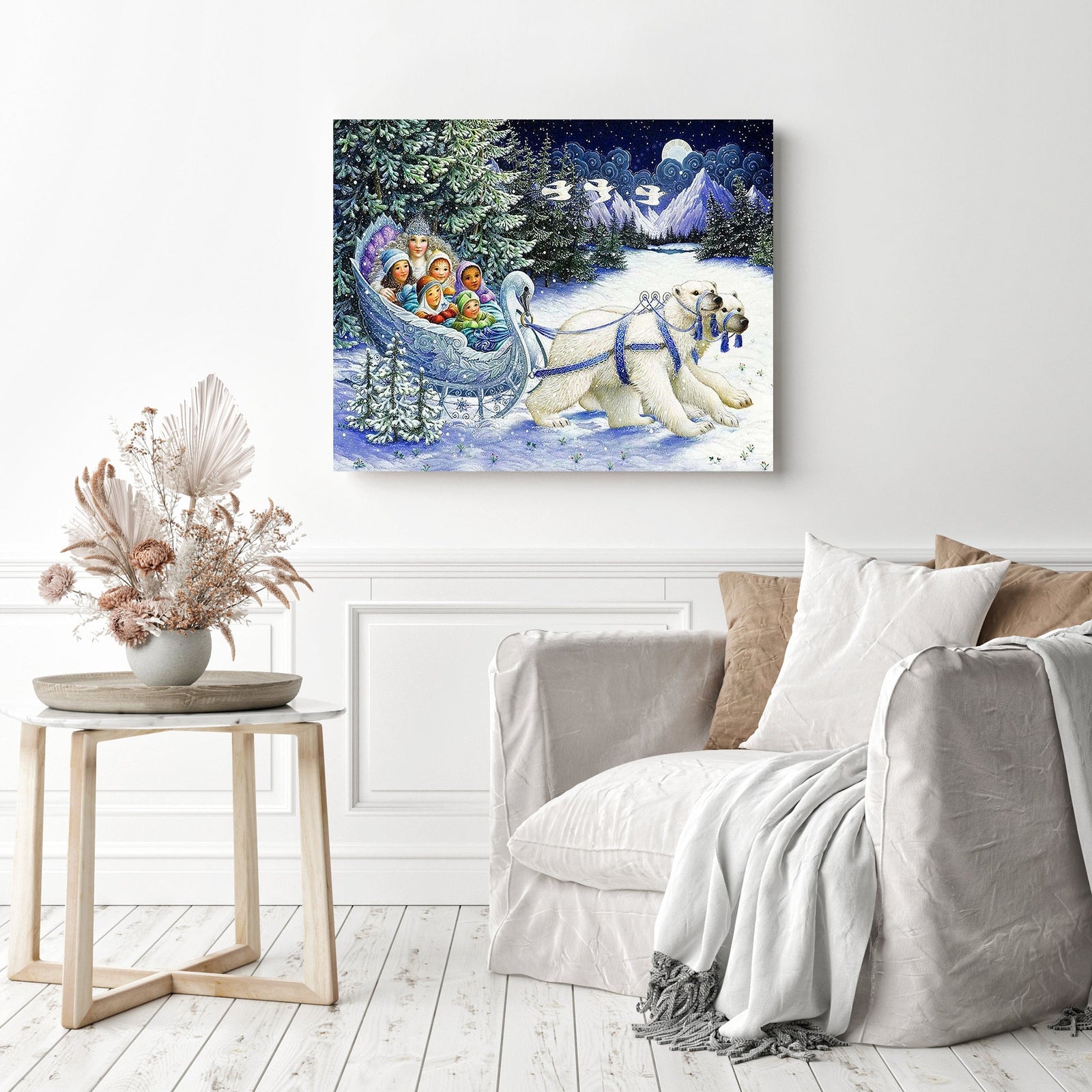 Great White Bear | Diamond Painting Displayed as Home Decor