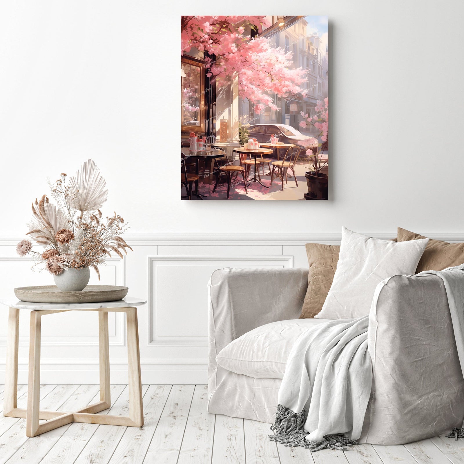 Blooming Brew | Diamond Painting Displayed as Home Decor