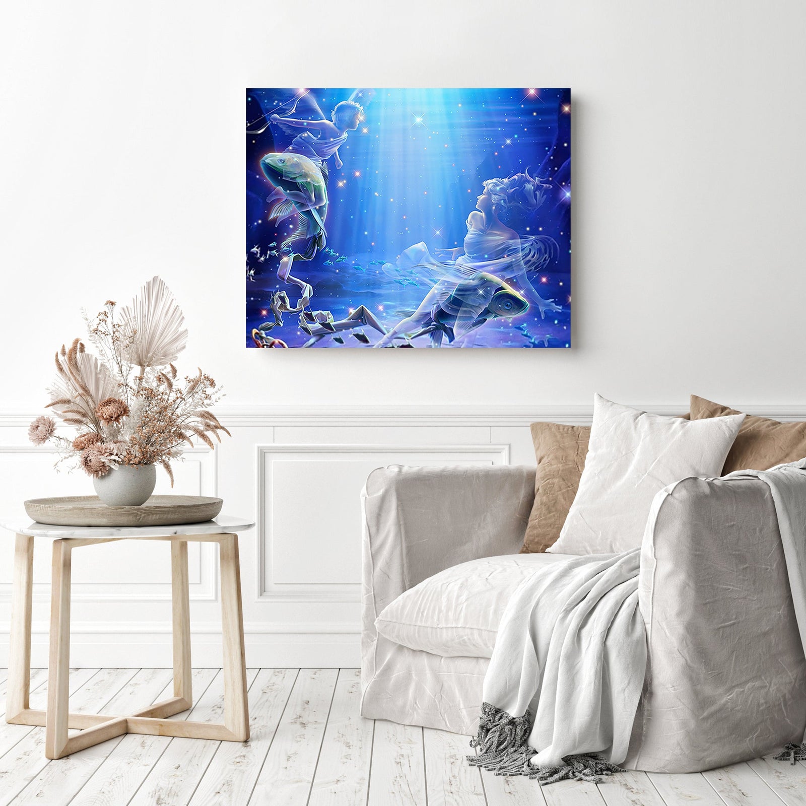 Pisces Star Sign | Diamond Painting Displayed as Home Decor