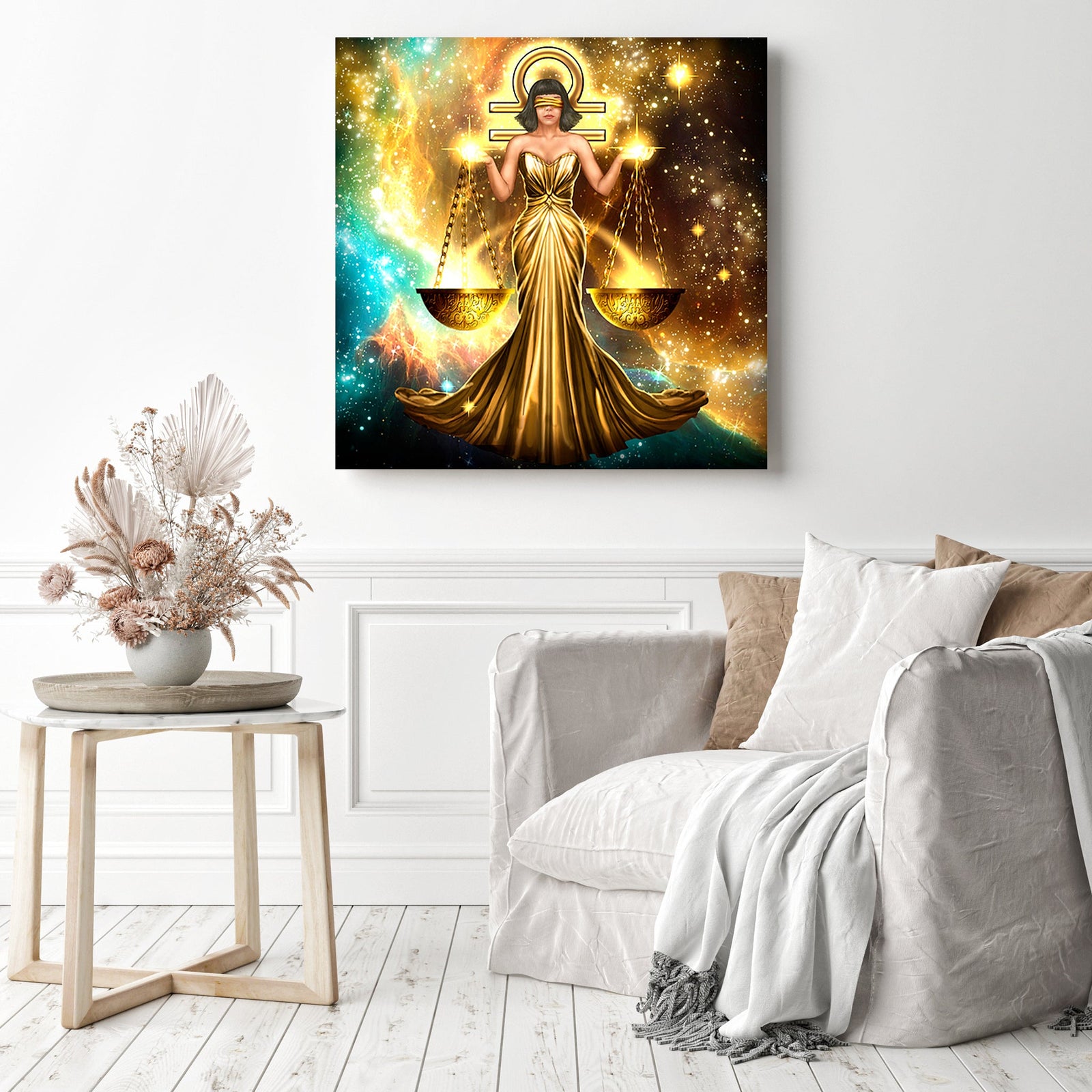 Libra Constellation | Diamond Painting Displayed as Home Decor