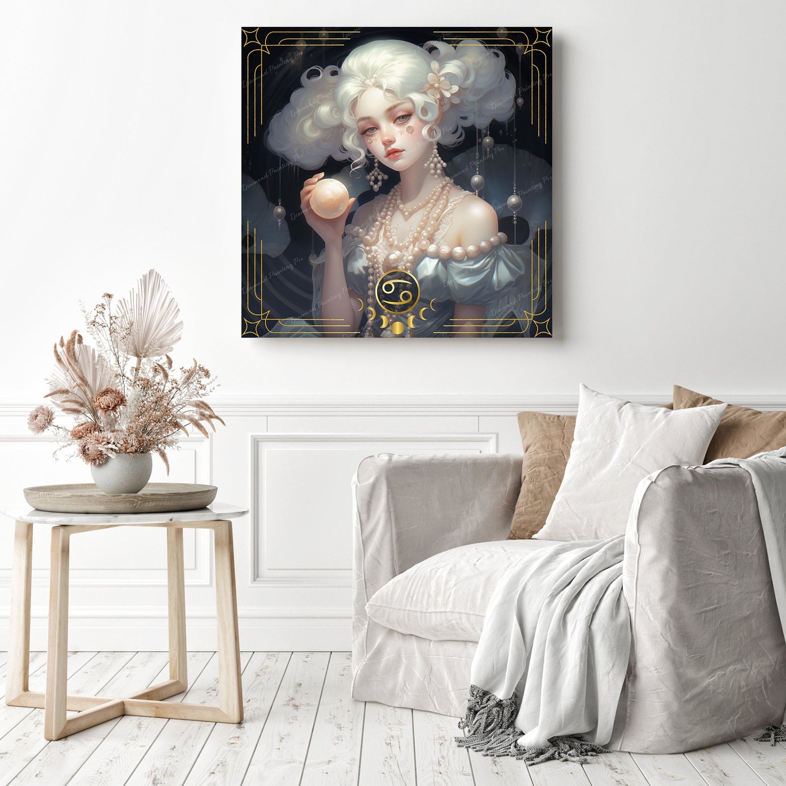 Cancer | Diamond Painting Displayed as Home Decor