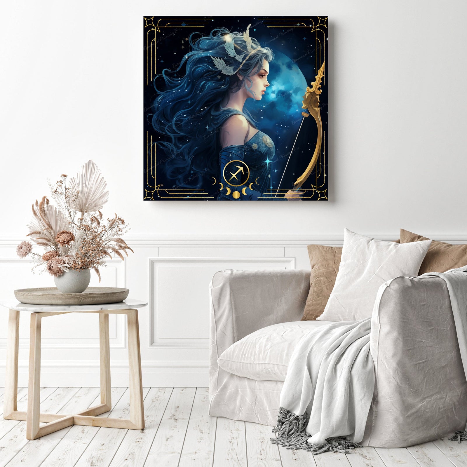 Sagittarius | Diamond Painting Displayed as Home Decor