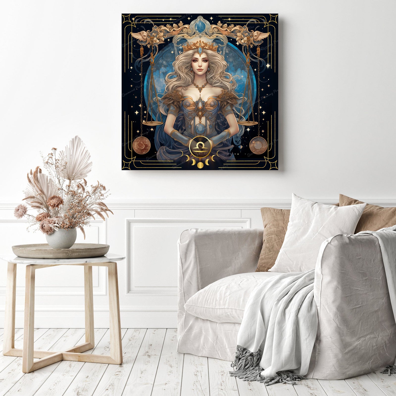 Libra | Diamond Painting Displayed as Home Decor