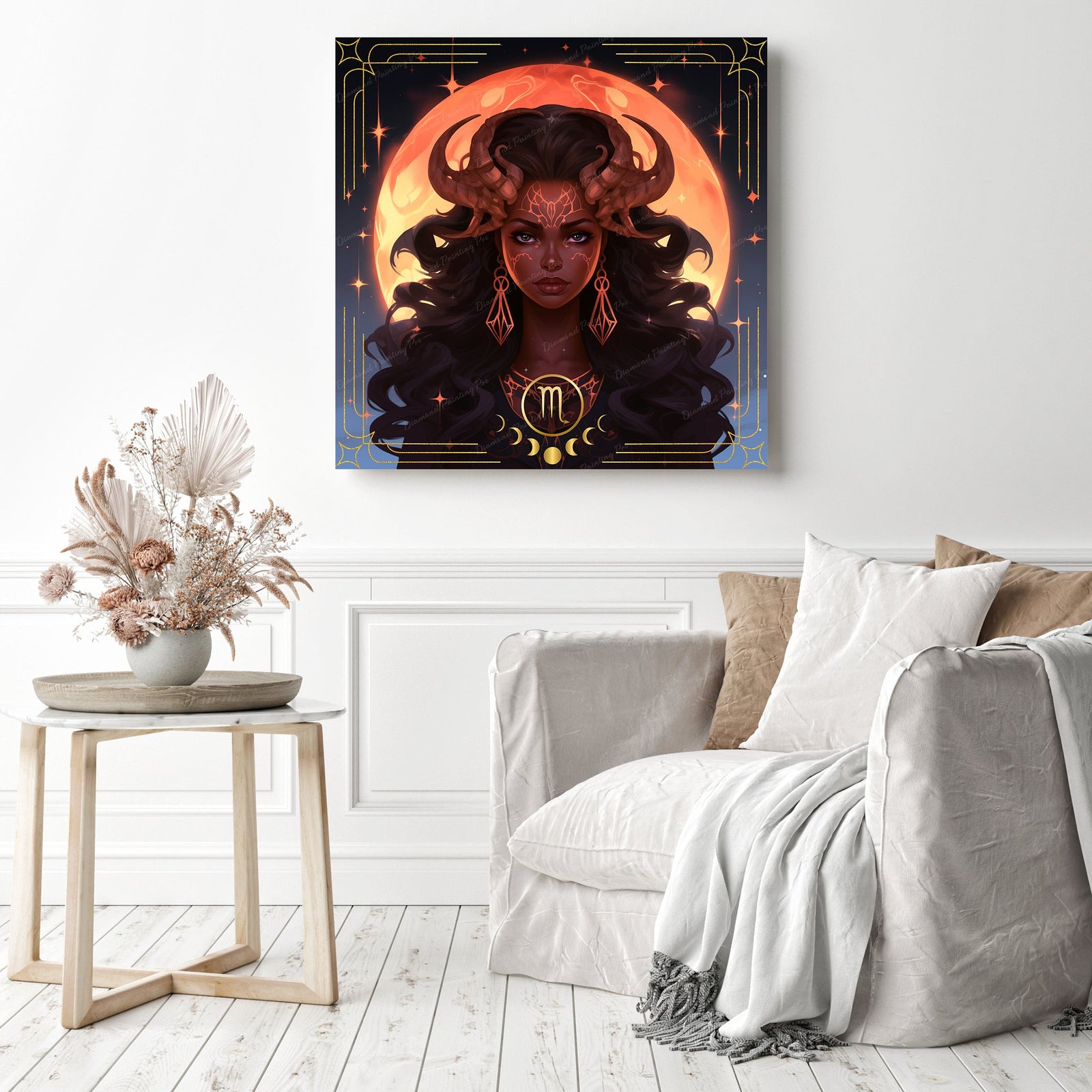 Scorpius | Diamond Painting Displayed as Home Decor