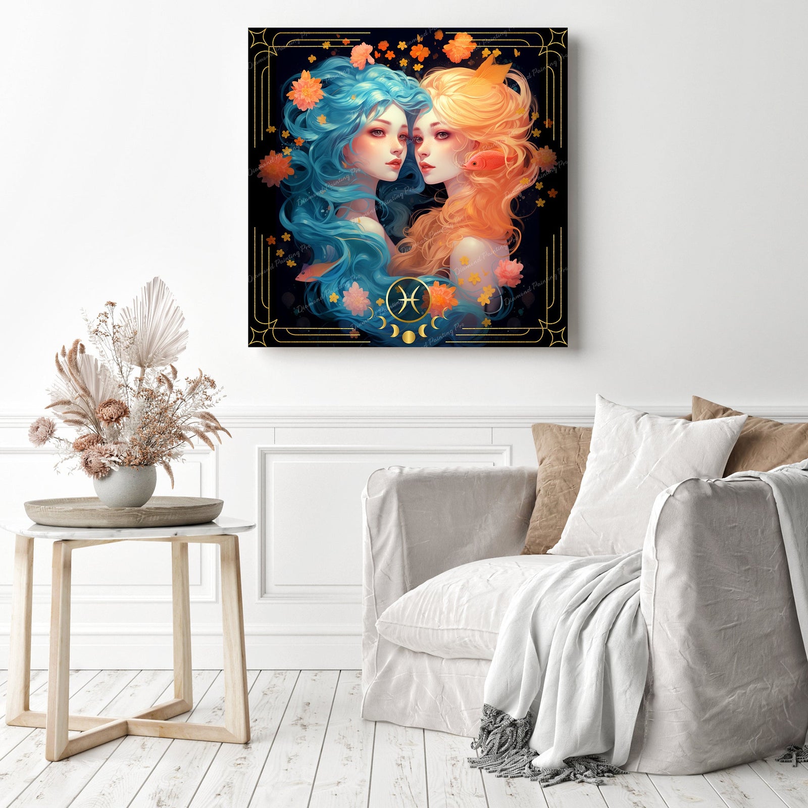 Pisces | Diamond Painting Displayed as Home Decor