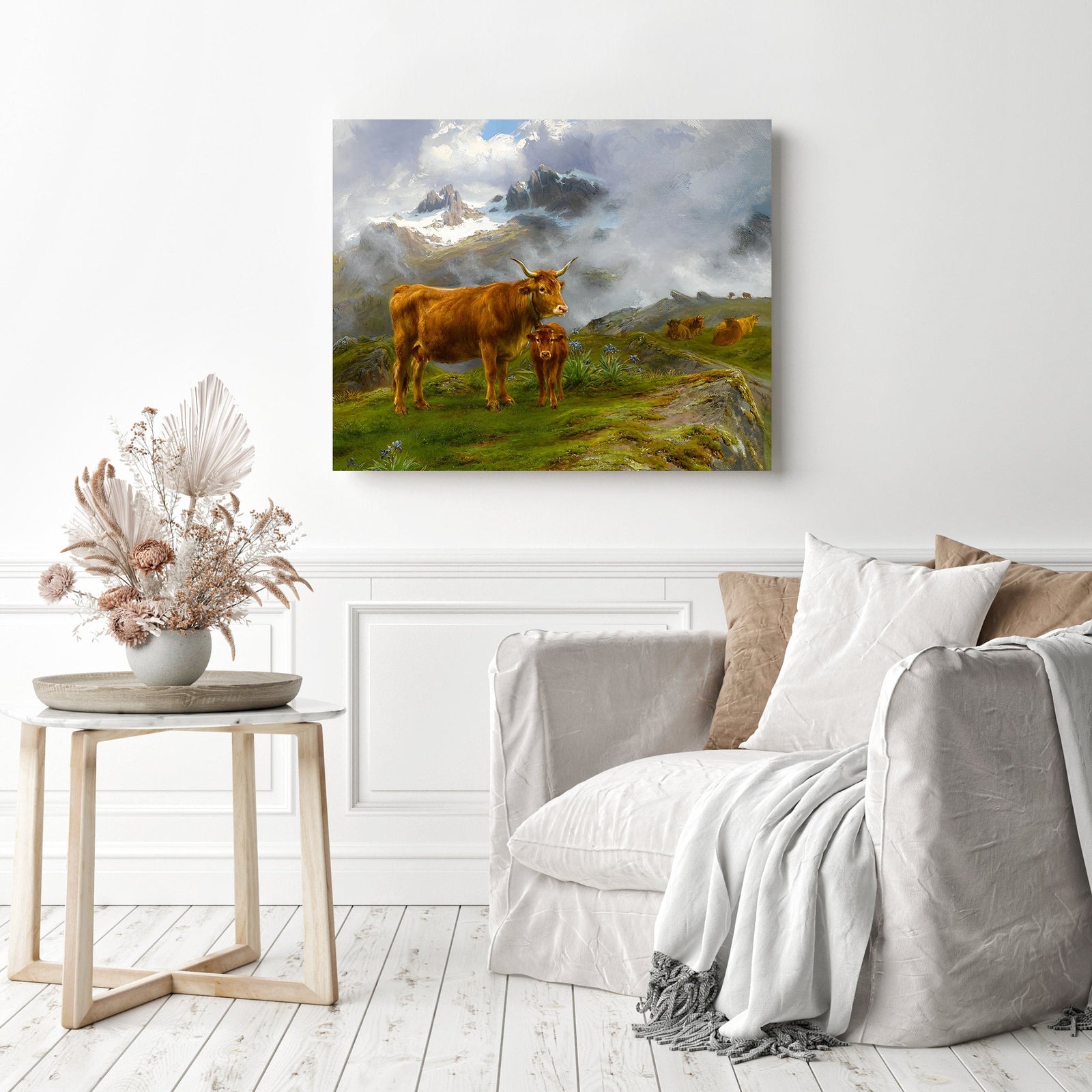 Highland Cattles | Diamond Painting Displayed as Home Decor