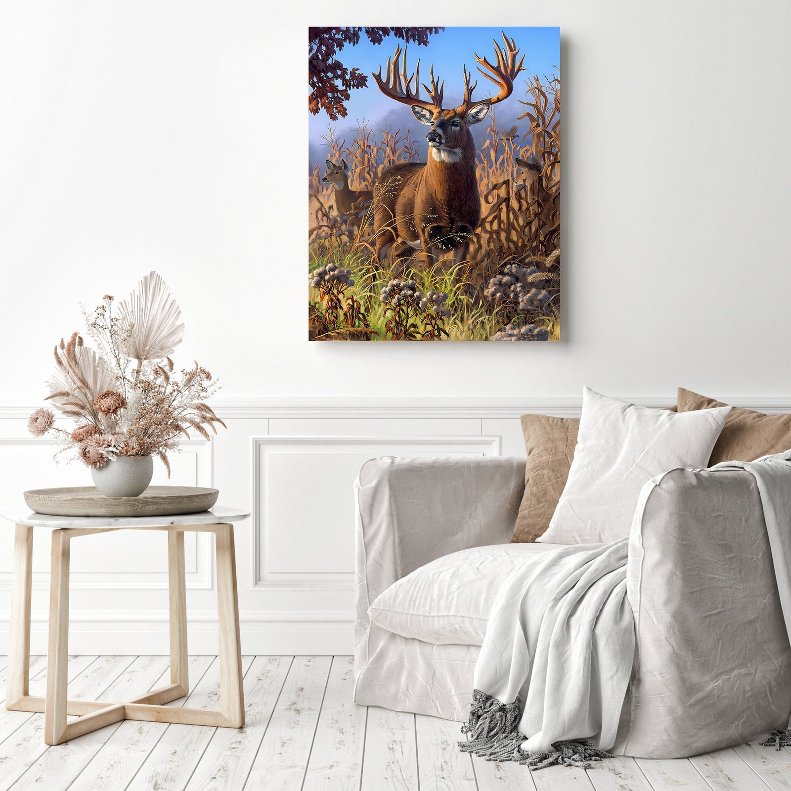 Fleece Deer | Diamond Painting Displayed as Home Decor