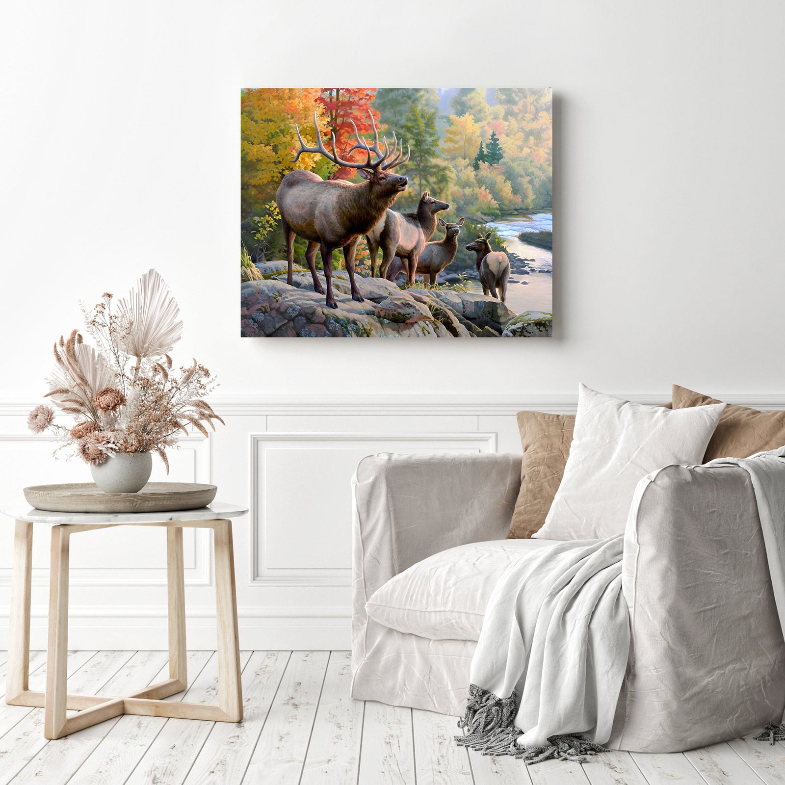 Autumn Forest Deer | Diamond Painting Displayed as Home Decor