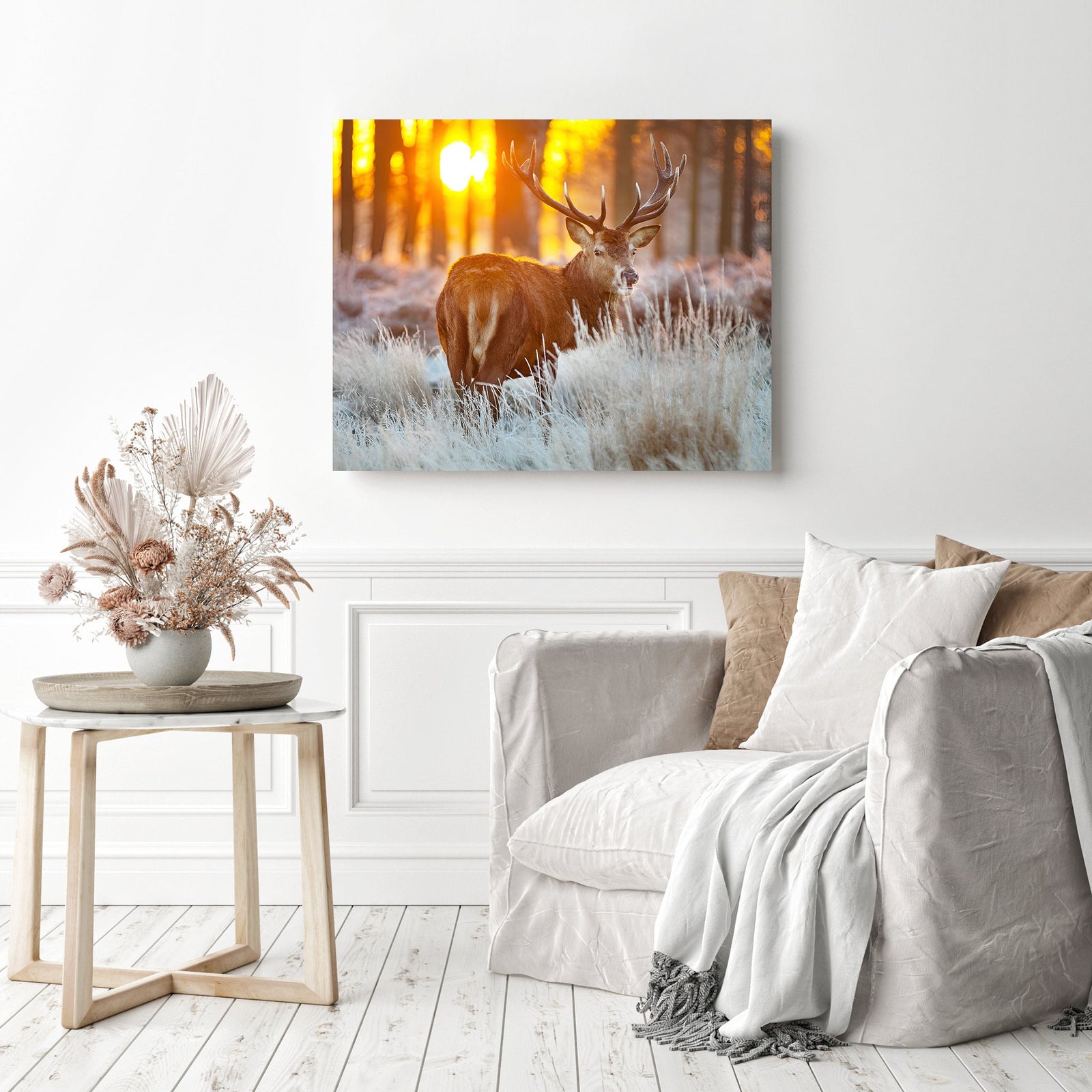 Deer Hunting | Diamond Painting Displayed as Home Decor